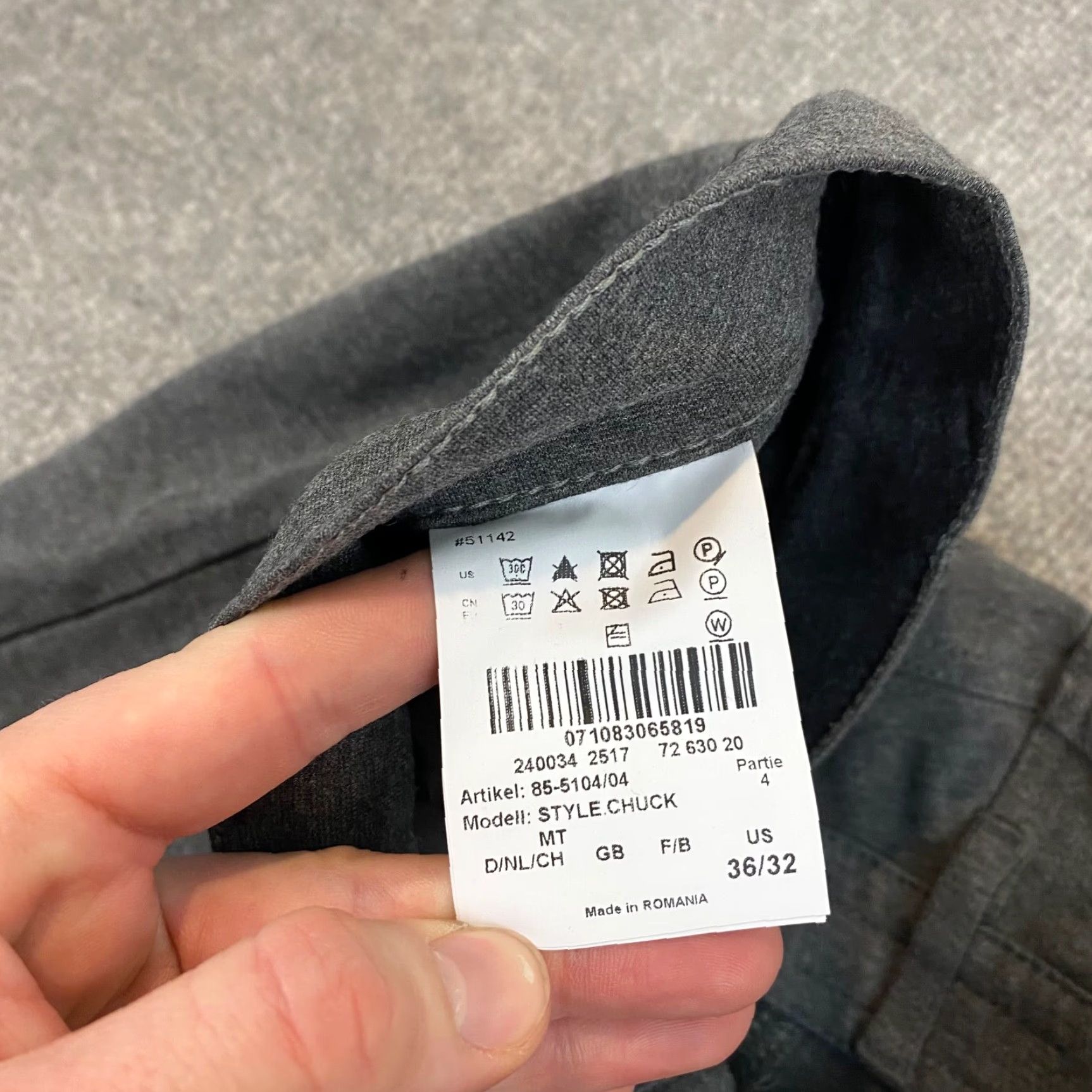 BRAX BRAX Mens Pants Chuck 5-Pocket Straight Chino Trousers Gray 36x32 Regular Waist 34 Inseam Baggy? (No) Size US 36 / EU 52 - 2 Thumbnail