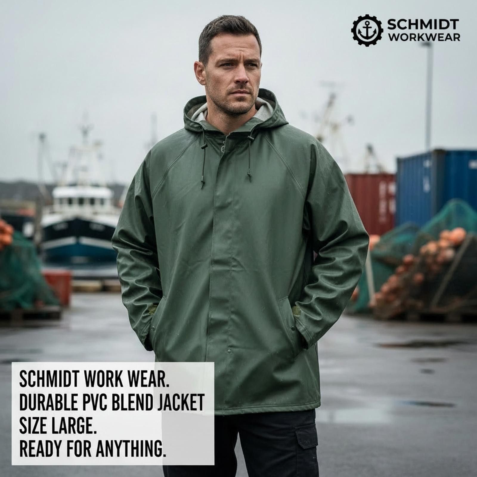 Other CE Schmidt Men Workwear PVC Y Blend Hooded Jacket Size LARGE Size US L / EU 52-54 / 3 - 1 Thumbnail