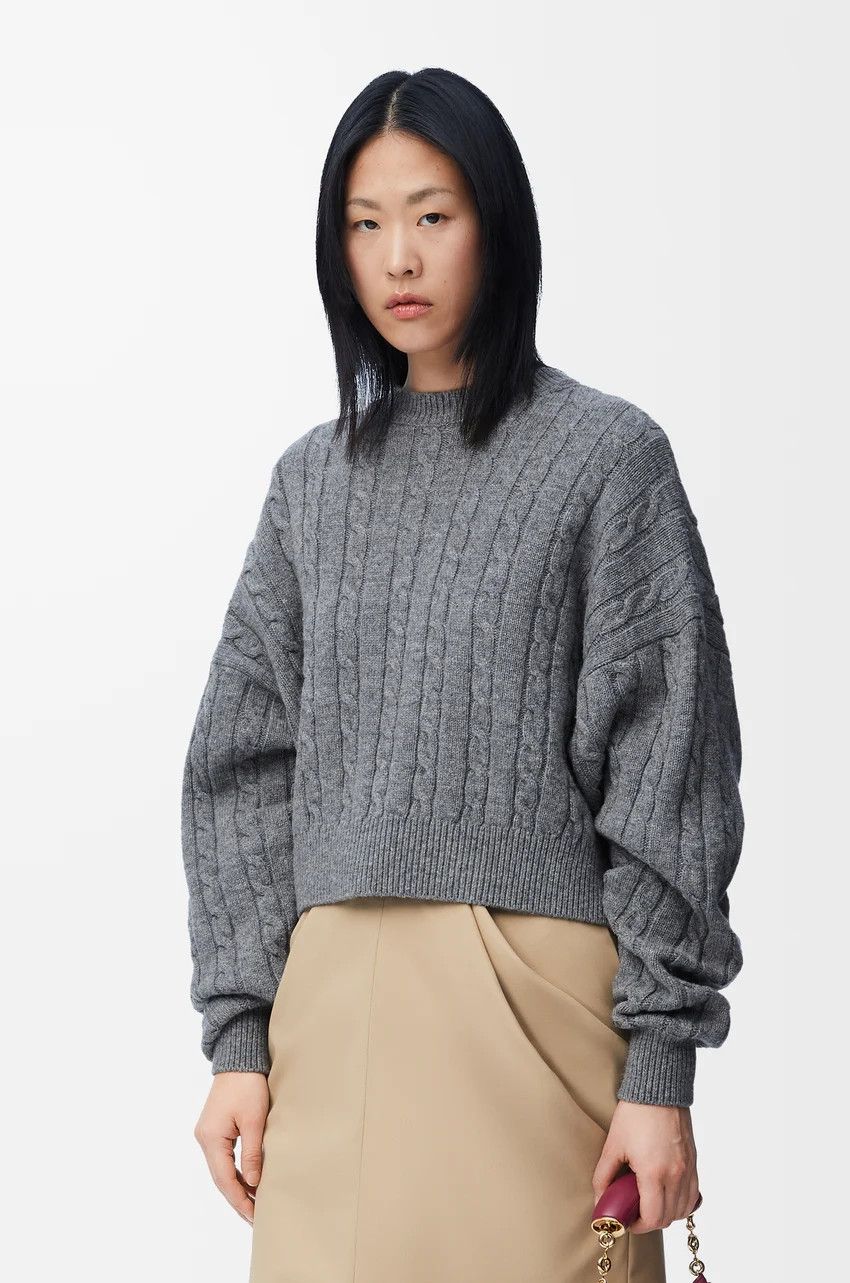 Loewe o1loc1c0525 Sweater in Wool in Grey Size M / US 6-8 / IT 42-44 - 3 Thumbnail