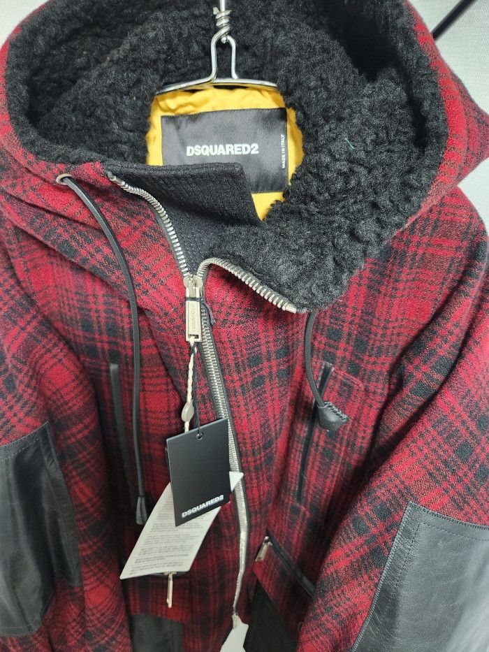 Dsquared2 Dsquared2 red check oversized parka coat Size M / US 6-8 / IT 42-44 - 4 Thumbnail