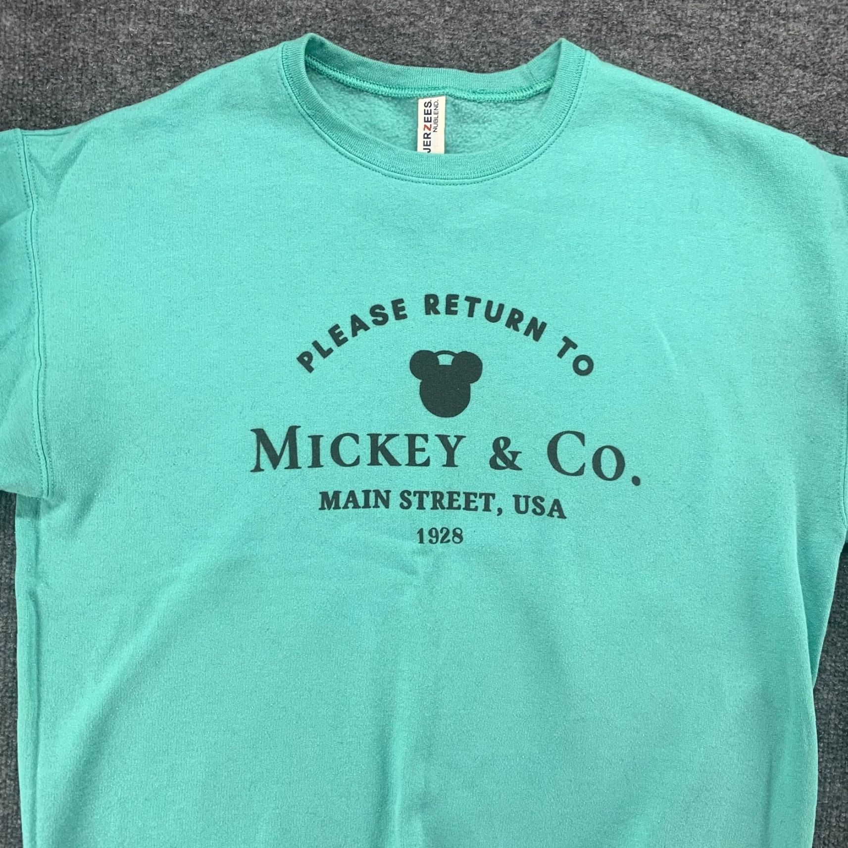 Jerzees VINTAGE Jerzees Nublend Sweatshirt Womens Large Blue Pullover Mickey & Co Graphic Print Size L / US 10 / IT 46 - 3 Thumbnail