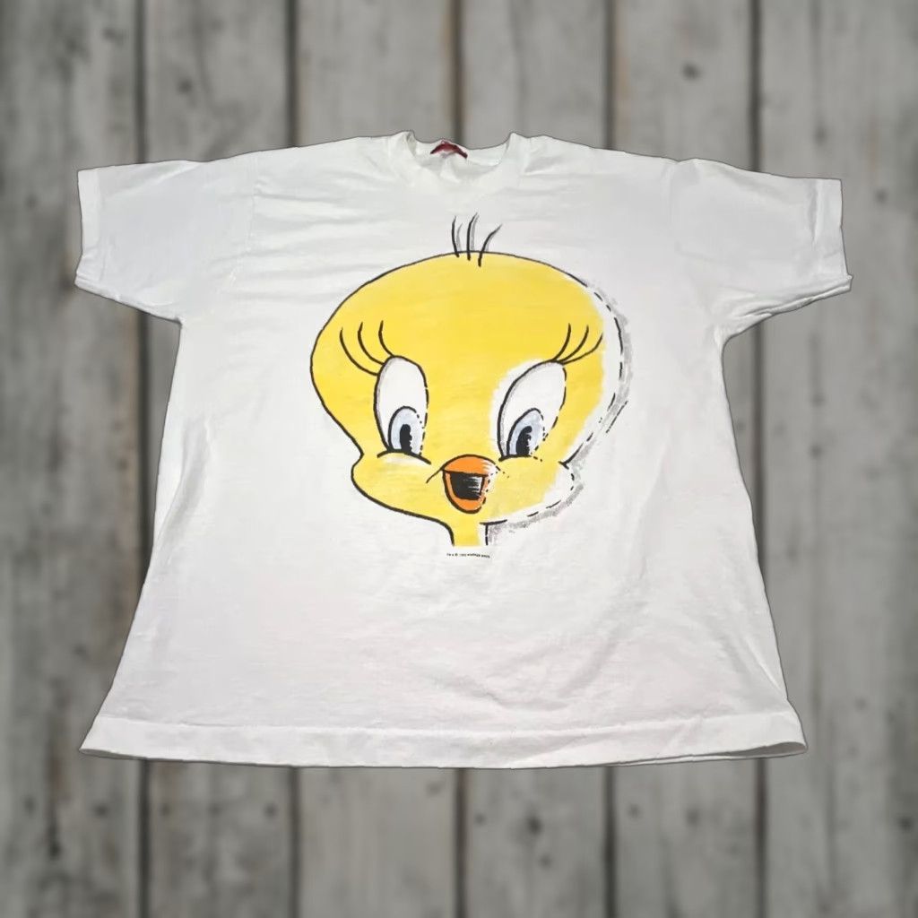 VINTAGE Warner Bros Tweety Bird Graphic T-Shirt Men Large 90s