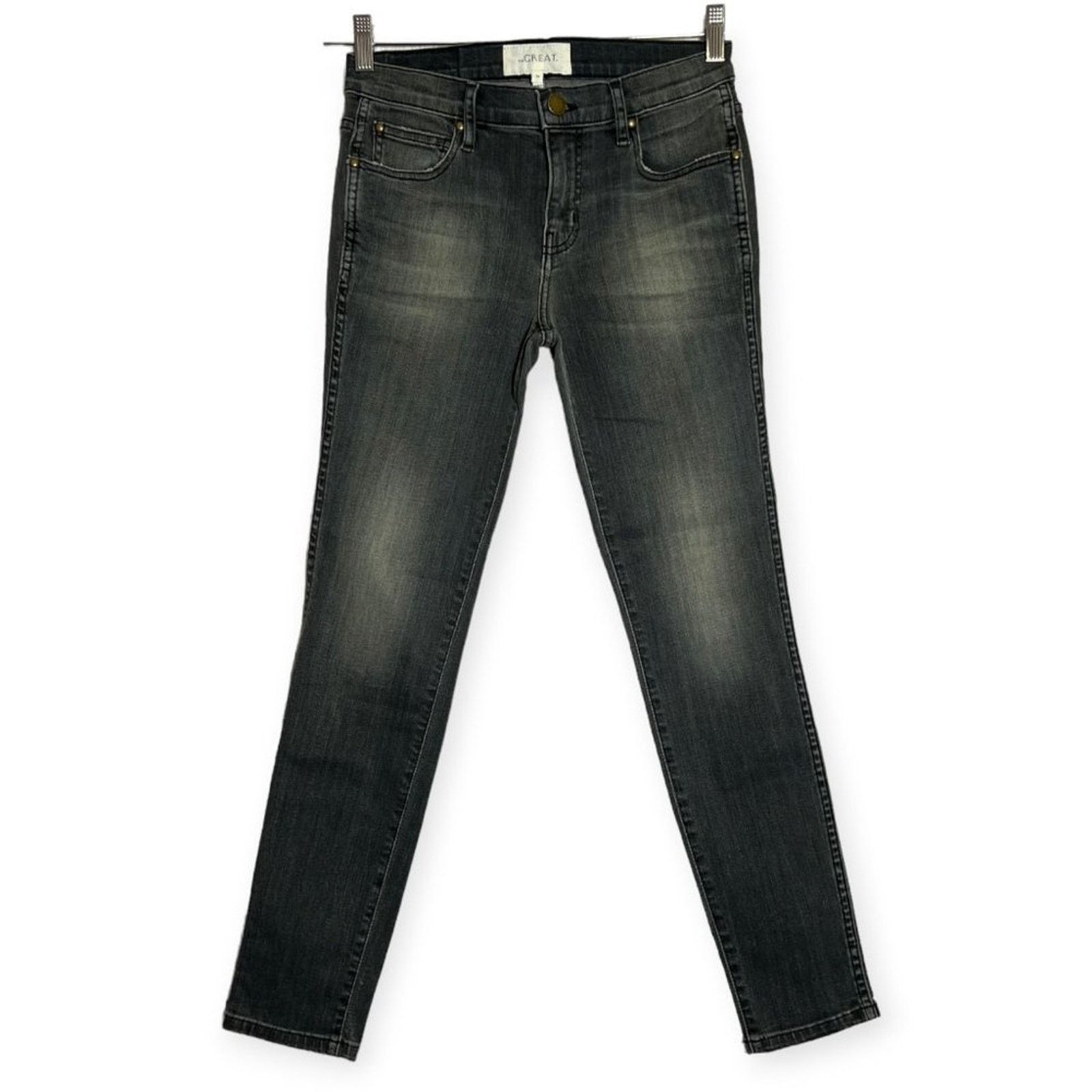 THE GREAT THE GREAT Almost Skinny Jeans Black Gray 24 Size 24" / US 00 / IT 34 - 1 Thumbnail