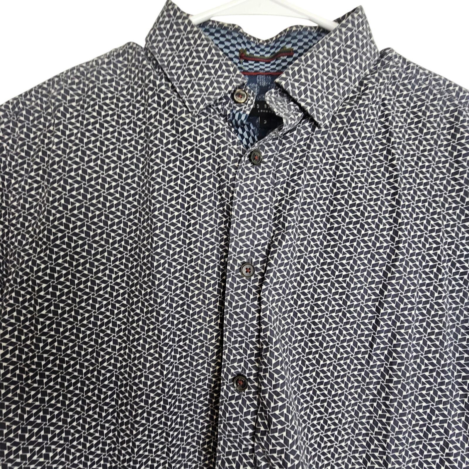 Ted Baker Ted Baker Mens Geometric Button Shirt Sz M Designer Preppy Size US M / EU 48-50 / 2 - 2 Thumbnail