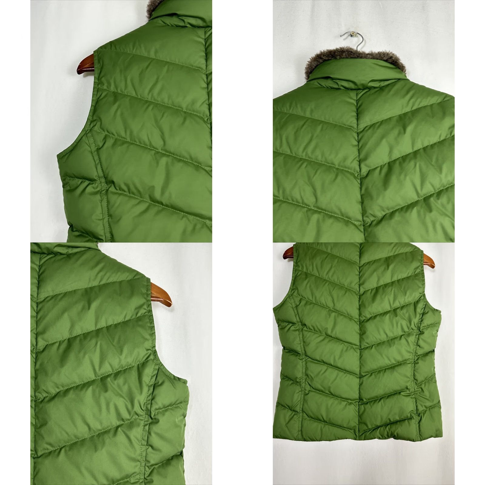 Eddie Bauer Eddie Bauer Vest Puffer Down Womens Small Army Green Faux Fur Collar Stains Size S / US 4 / IT 40 - 9 Thumbnail