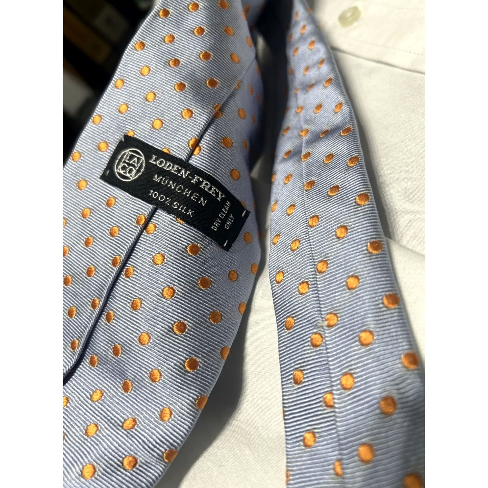 Vintage Loren Frey Silk Tie Blue Men Size ONE SIZE - 5 Thumbnail