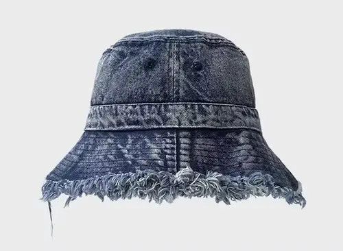 Japanese Brand Utility grunge washed denim frayed bucket hat Size ONE SIZE - 2 Thumbnail