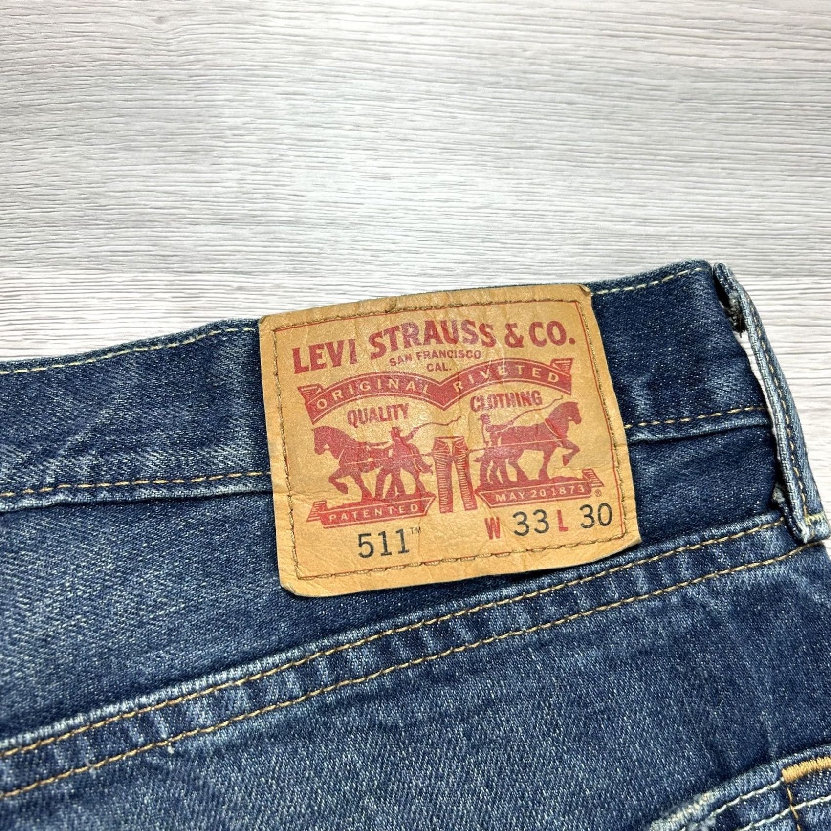 Levi's Levi's 511 Jeans Mens 33x26 Blue Distressed Slim Fit Denim Ripped Stretch Pants Jeans Size US 33 - 5 Thumbnail