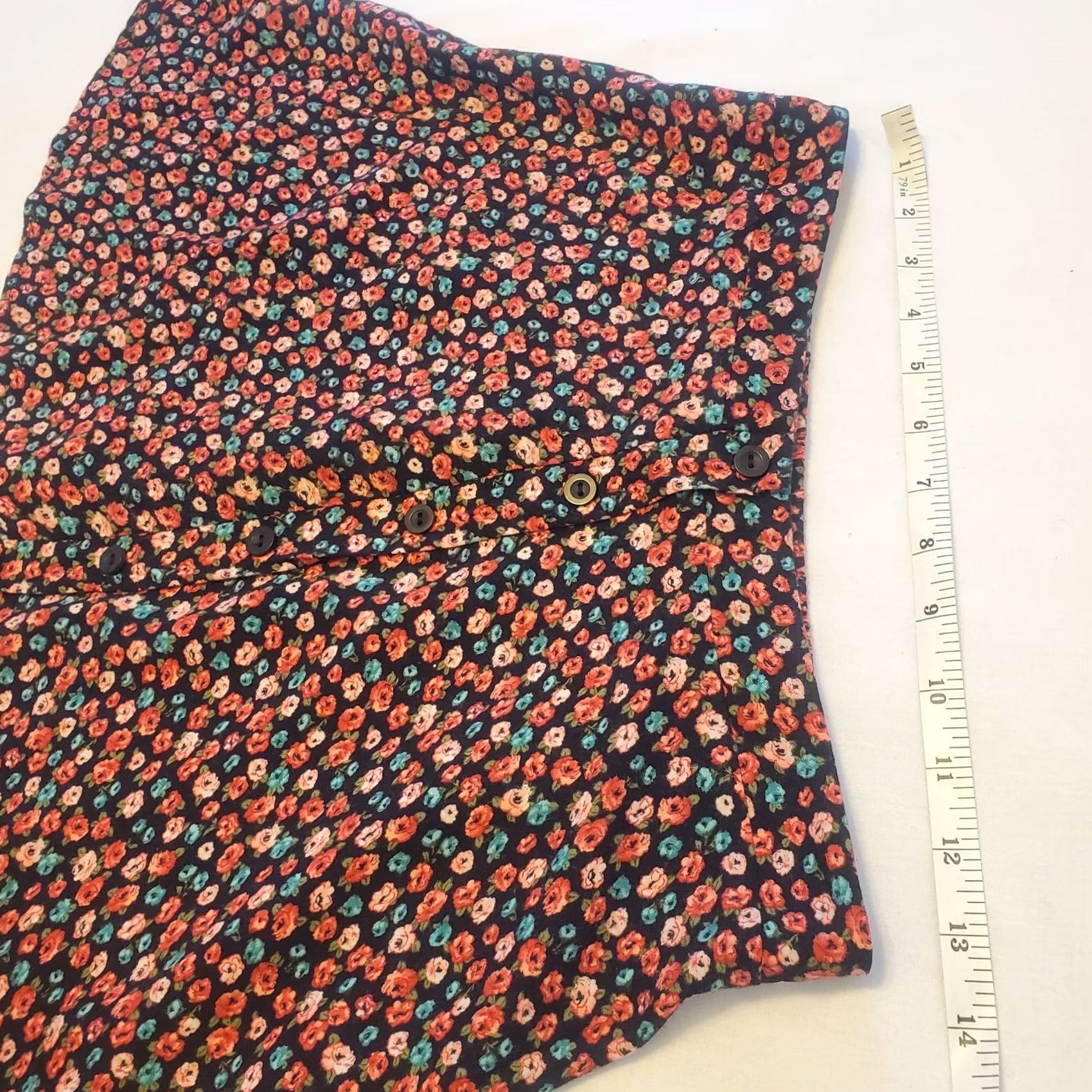 Vintage Lush Womens Skater Floral Skirt Sz M Pull On Twee Size 32" / US 10 / IT 46 - 4 Thumbnail