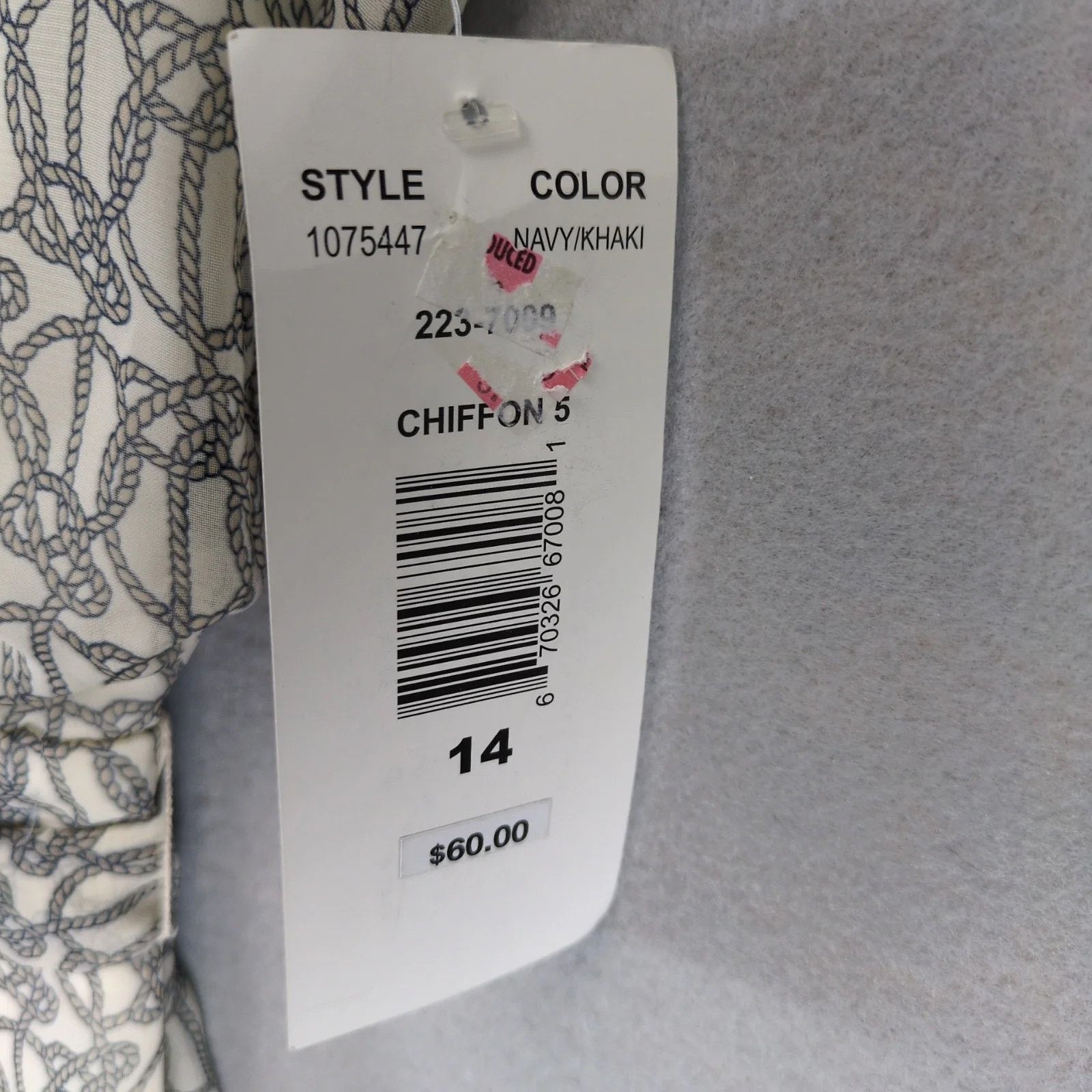 Other NWT Robbie Bee Blouson Dress Sz 14 Midi Rope Print Tie Belt Size XL / US 12-14 / IT 48-50 - 4 Thumbnail