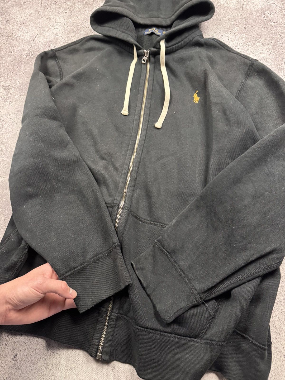 Polo Ralph Lauren Crazy Vintage Y2K Polo Ralph Lauren Faded Black Zip Up Hodie Size US XXL / EU 58 / 5 - 7 Thumbnail