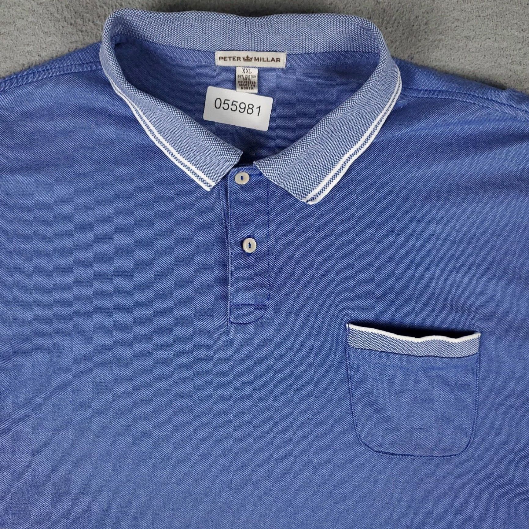 Peter Millar PETER MILLAR Polo Shirt Mens 2XL Blue Cotton Golf Short Sleeve Adult 2XL Blue Modern Classic Polo Mens Size US XXL / EU 58 / 5 - 2 Thumbnail