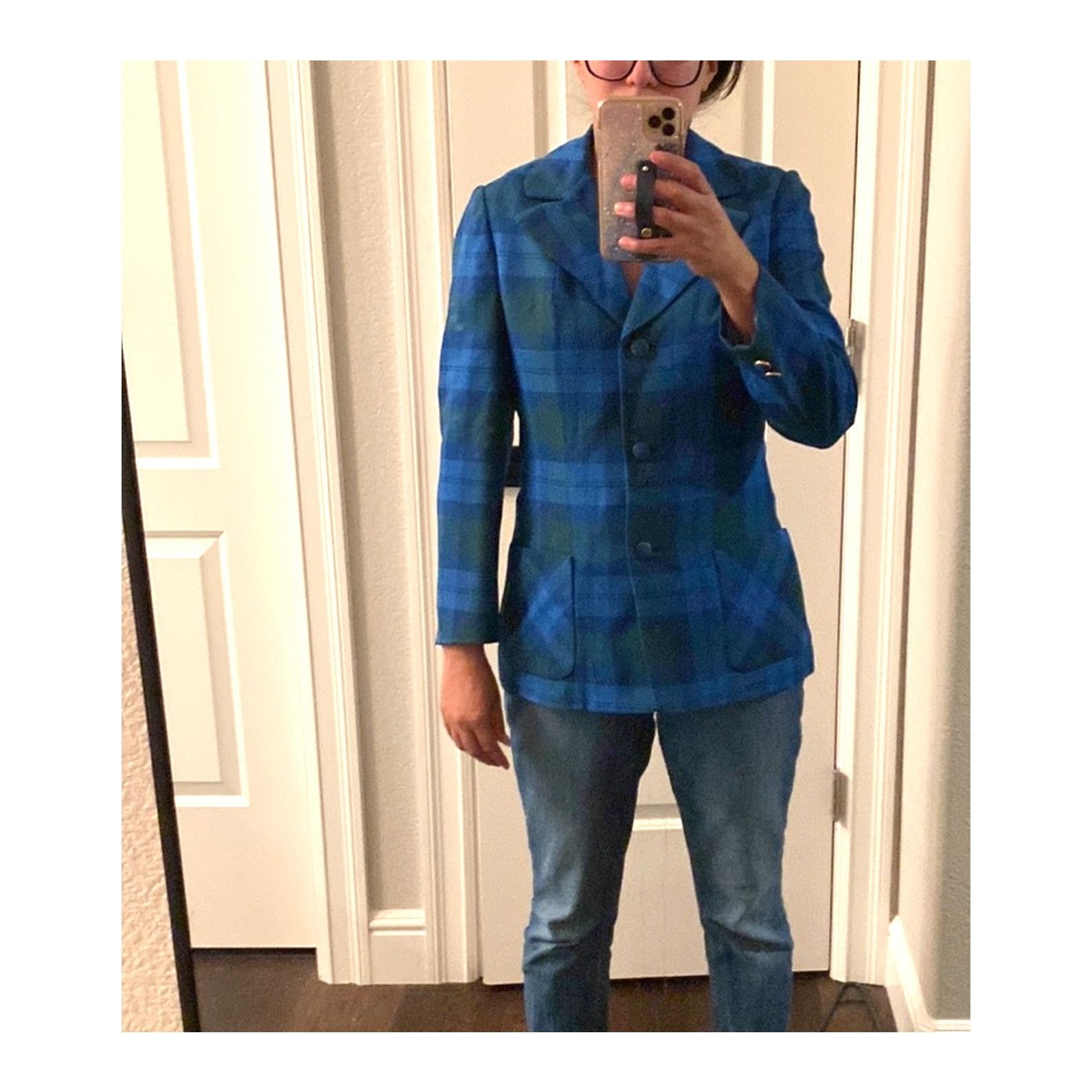 Vintage Vintage Al Jean wool plaid fitted blazer 80s academia size S Size S / US 4 / IT 40 - 2 Thumbnail