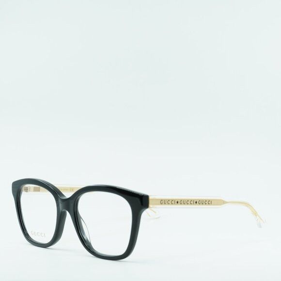 Gucci Gucci GG0566ON 001 Eyeglasses Black 52mm Square Frame Size ONE SIZE - 1 Thumbnail