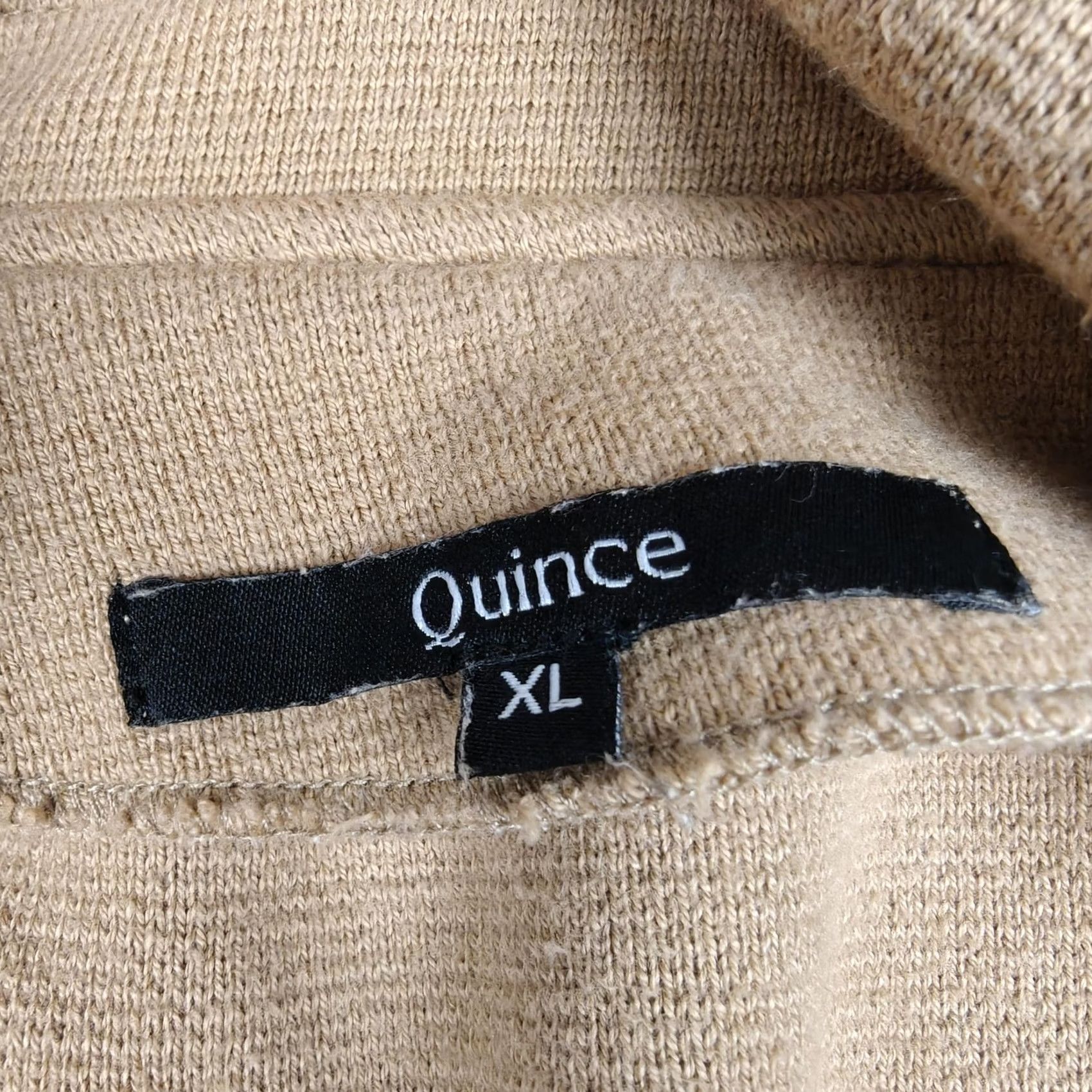 Quince Quince Womens XL Beige Organic Cotton Knit Open Front Jacket Cardigan Size XL / US 12-14 / IT 48-50 - 6 Thumbnail