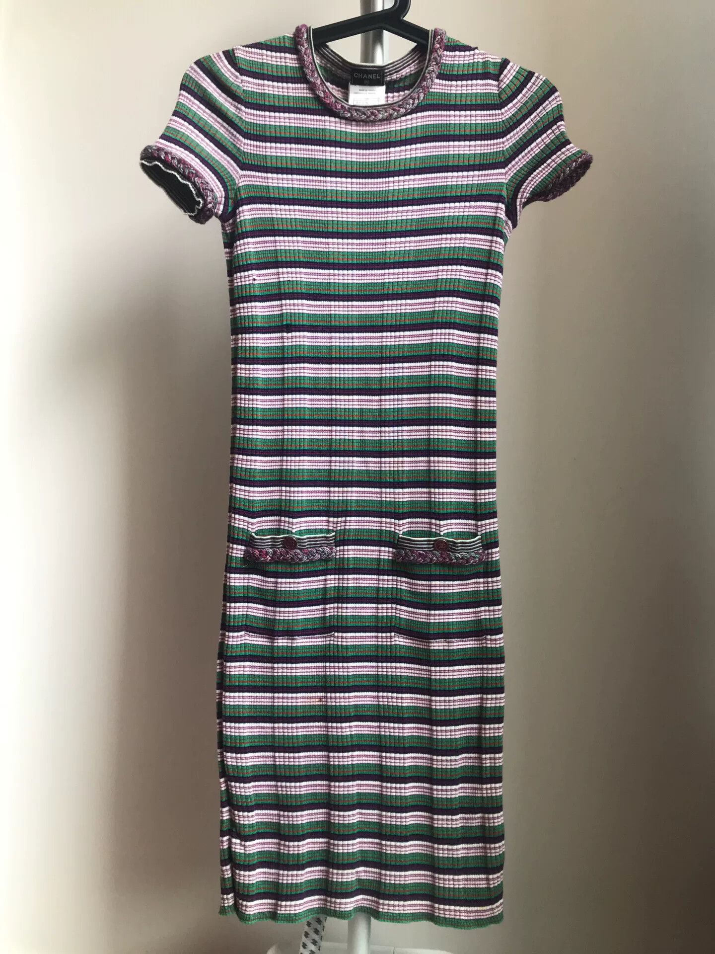 Chanel Chanel Knitted Dress with Striped Pattern Size XS / US 0-2 / IT 36-38 - 1 Thumbnail