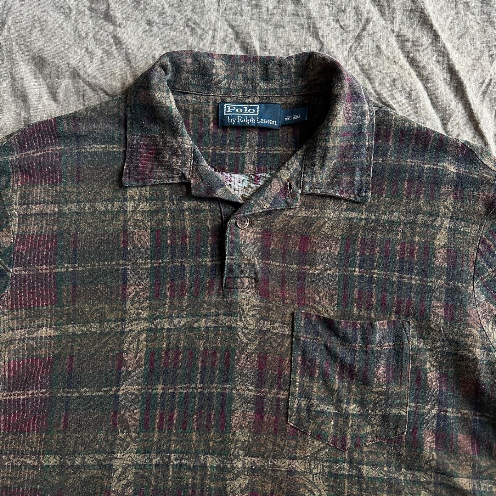 Polo Ralph Lauren Polo Ralph Lauren Men's Plaid Polo Shirt Grunge Style Size L Size US L / EU 52-54 / 3 - 1 Thumbnail