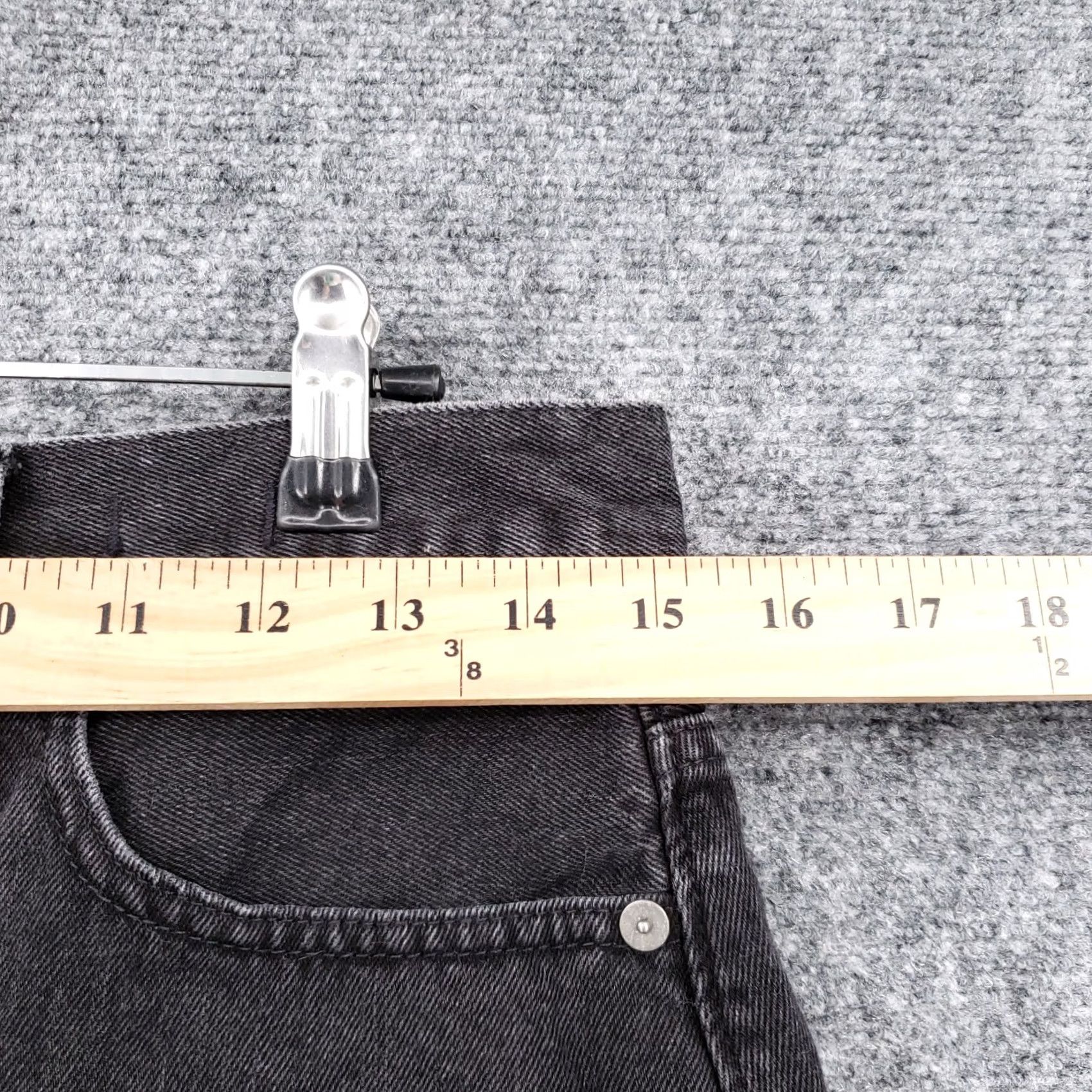 Madewell Madewell Skirt Womens 28 Black Rigid Denim A Line Mini Lunar Wash Button Front Size 28" / US 6 / IT 42 - 5 Thumbnail