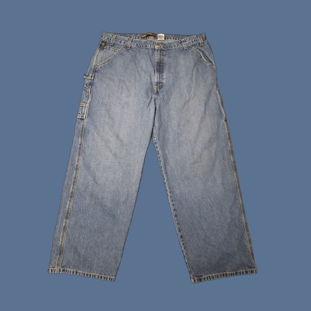 Levi's VINTAGE Levi’s Silvertab Carpenter Jeans 40x30 Grunge Wide-Leg Jeans Mens Baggy 40in Light Blue Utility Distressed Bottoms Size US 40 / EU 56 - 1 Thumbnail