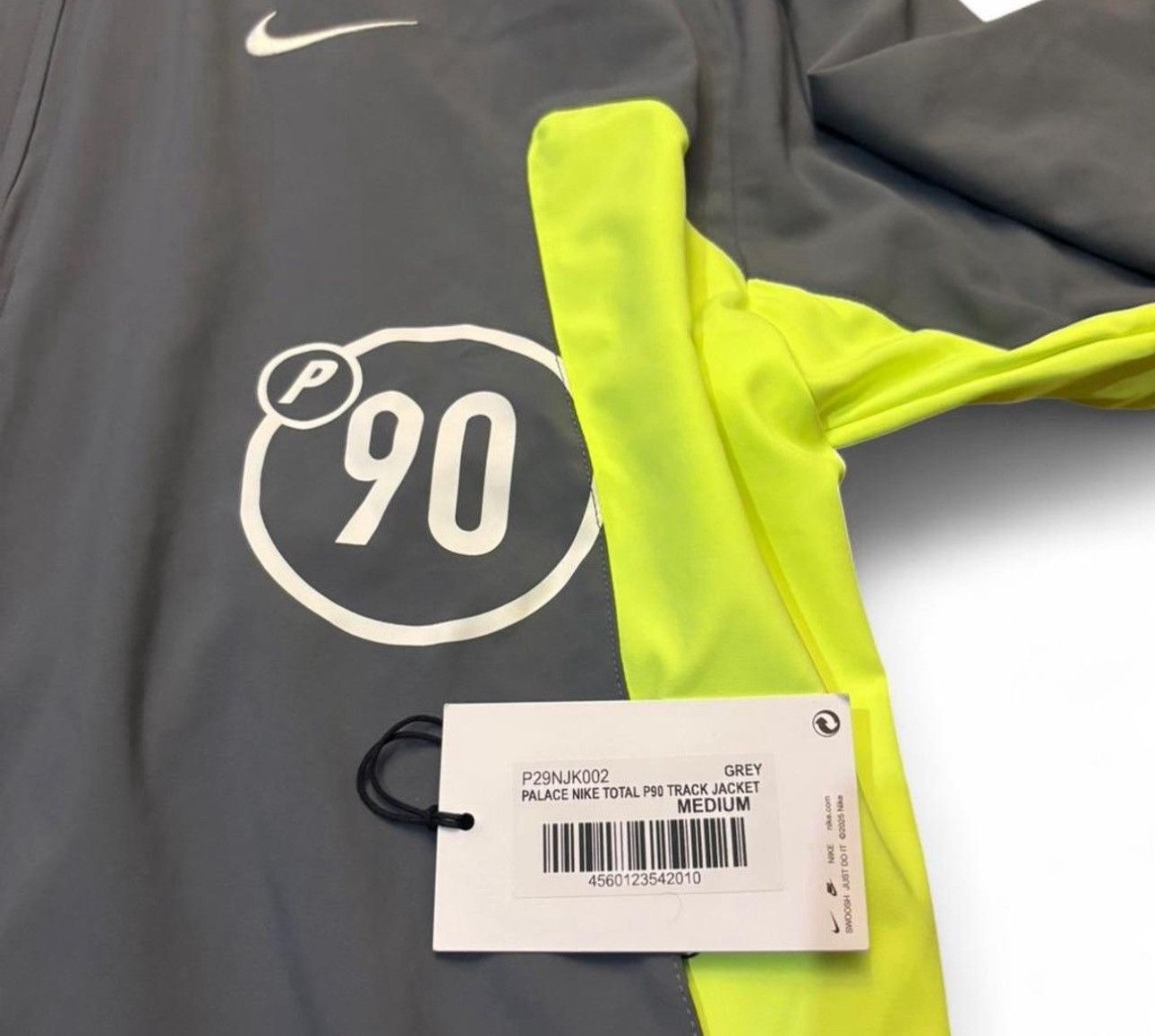 Palace Palace x Nike Total P90 Track Jacket - Grey/Volt (DS) Size US M / EU 48-50 / 2 - 4 Thumbnail
