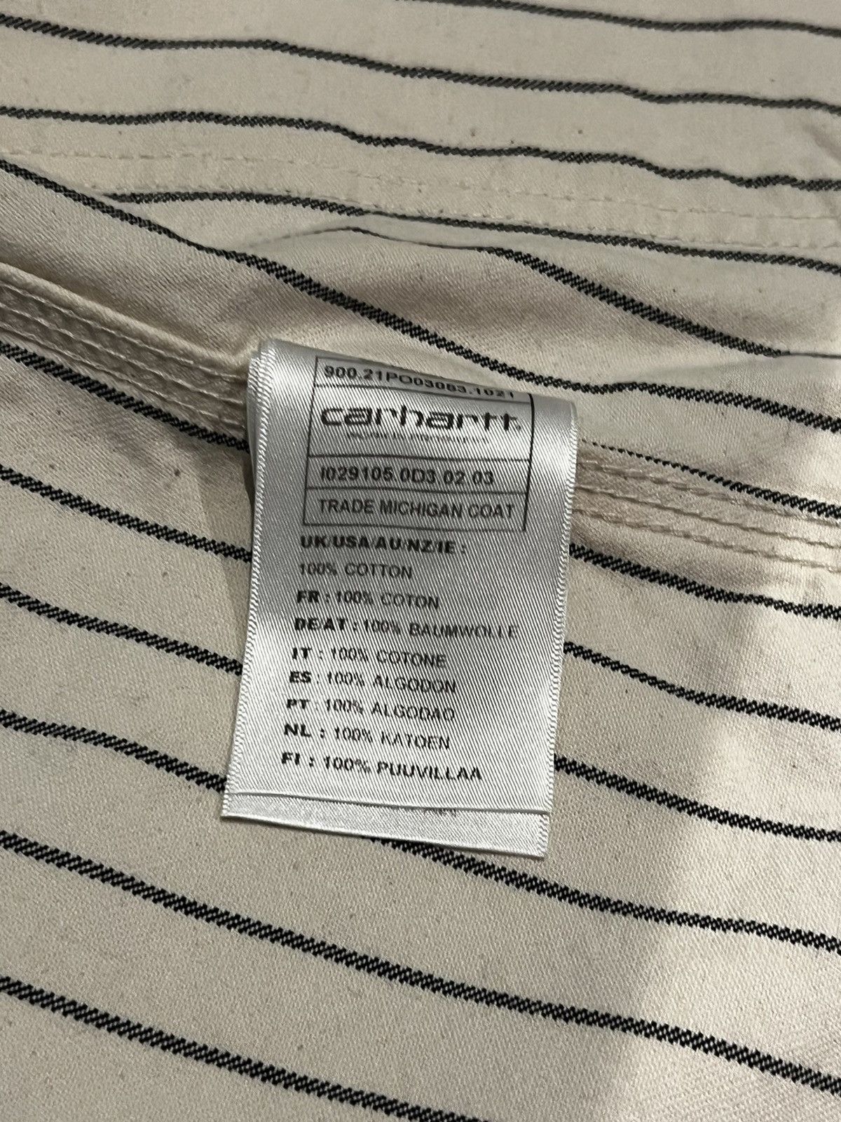 Carhartt × Carhartt Wip × Vintage Carhartt WIP Trade Michigan Coat - White w/ Pinstripes Size US M / EU 48-50 / 2 - 3 Thumbnail