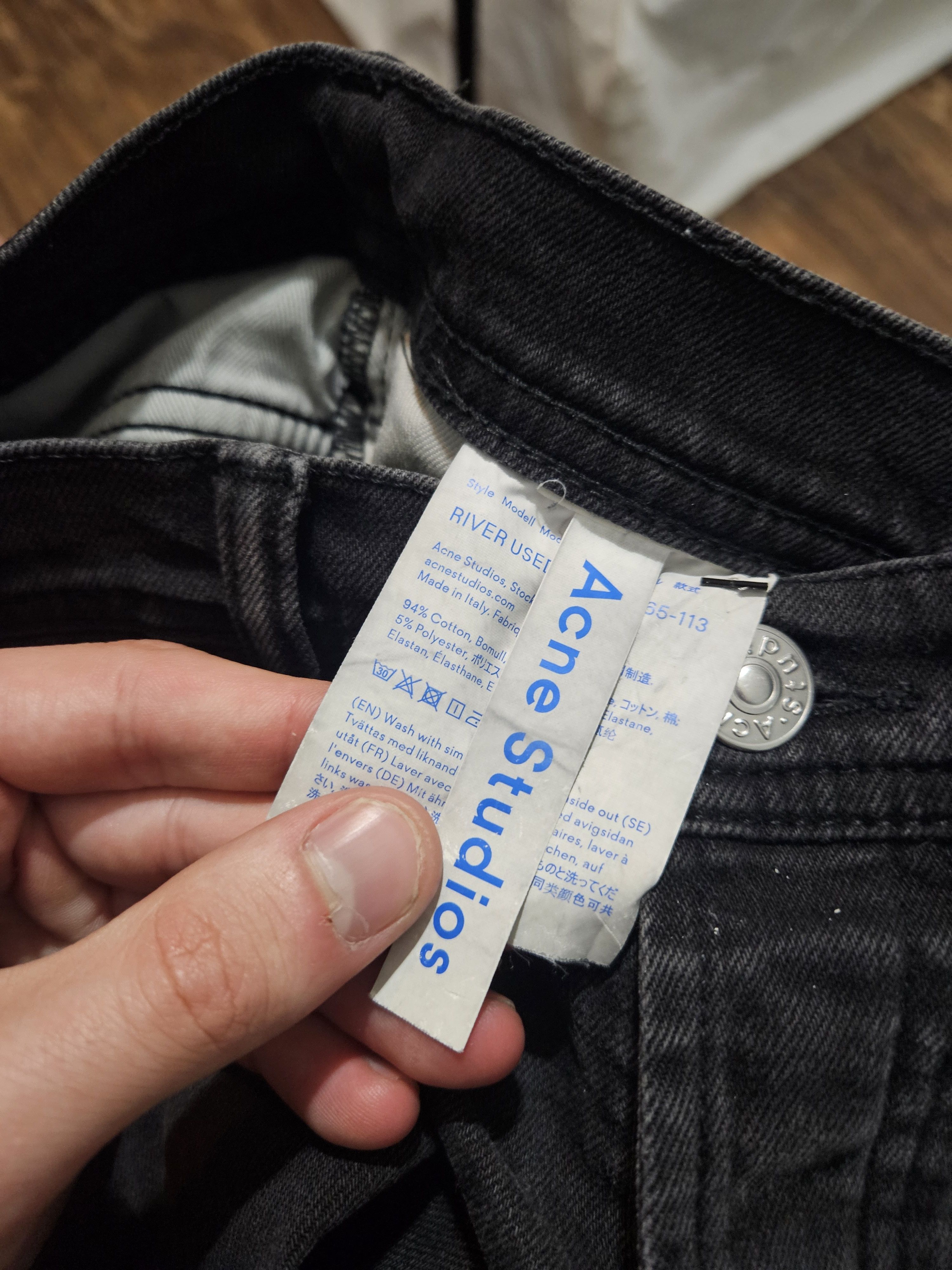 Acne Studios Blå Konst River Used Blk Black Denim Jeans Size US 30 / EU 46 - 8 Thumbnail