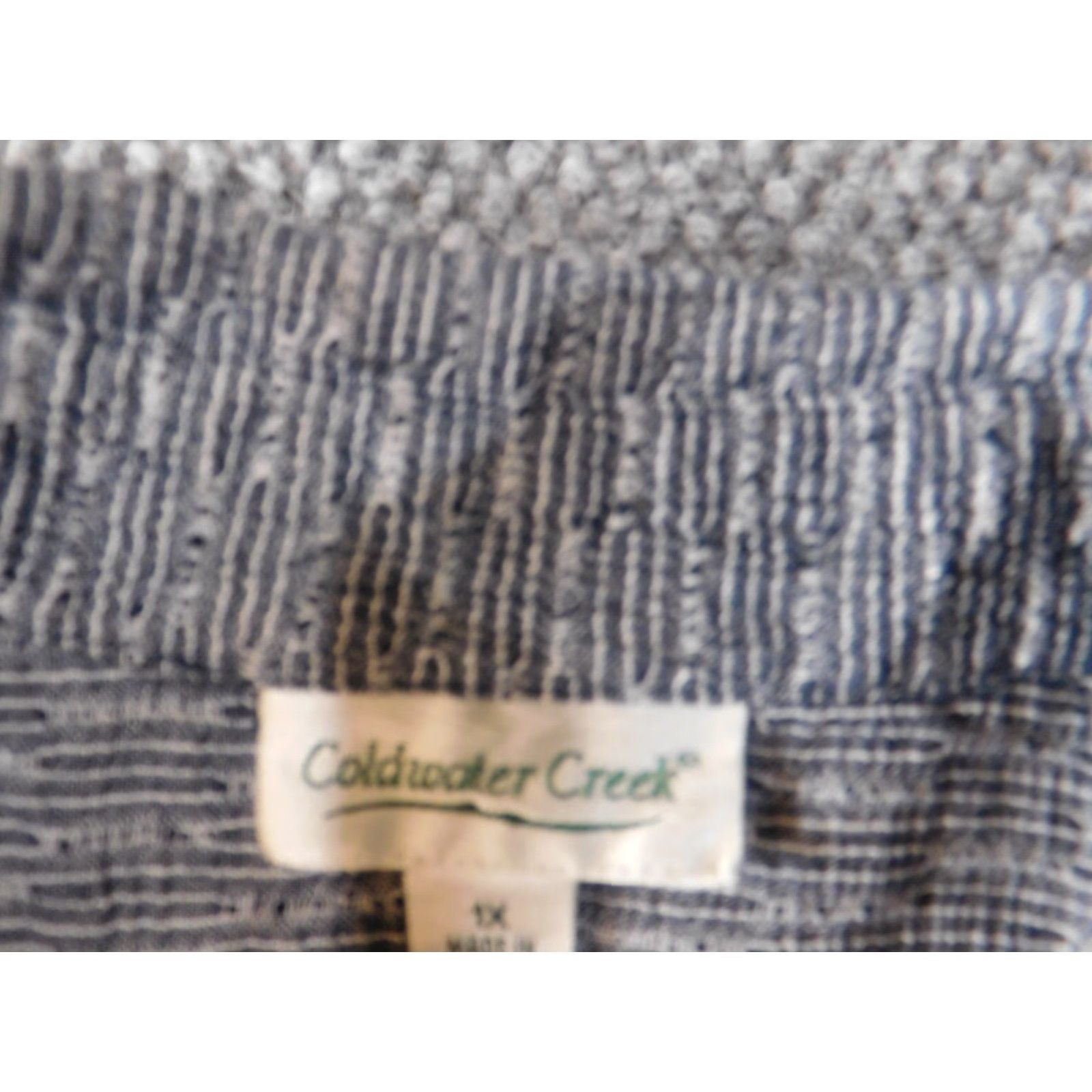 Coldwater Creek Coldwater Creek Womens Blouse 1X Plus Blue Button-Up Casual Sleeve Long Sleeve Collared Geometric Classic Womens Clothing Size XL / US 12-14 / IT 48-50 - 4 Thumbnail