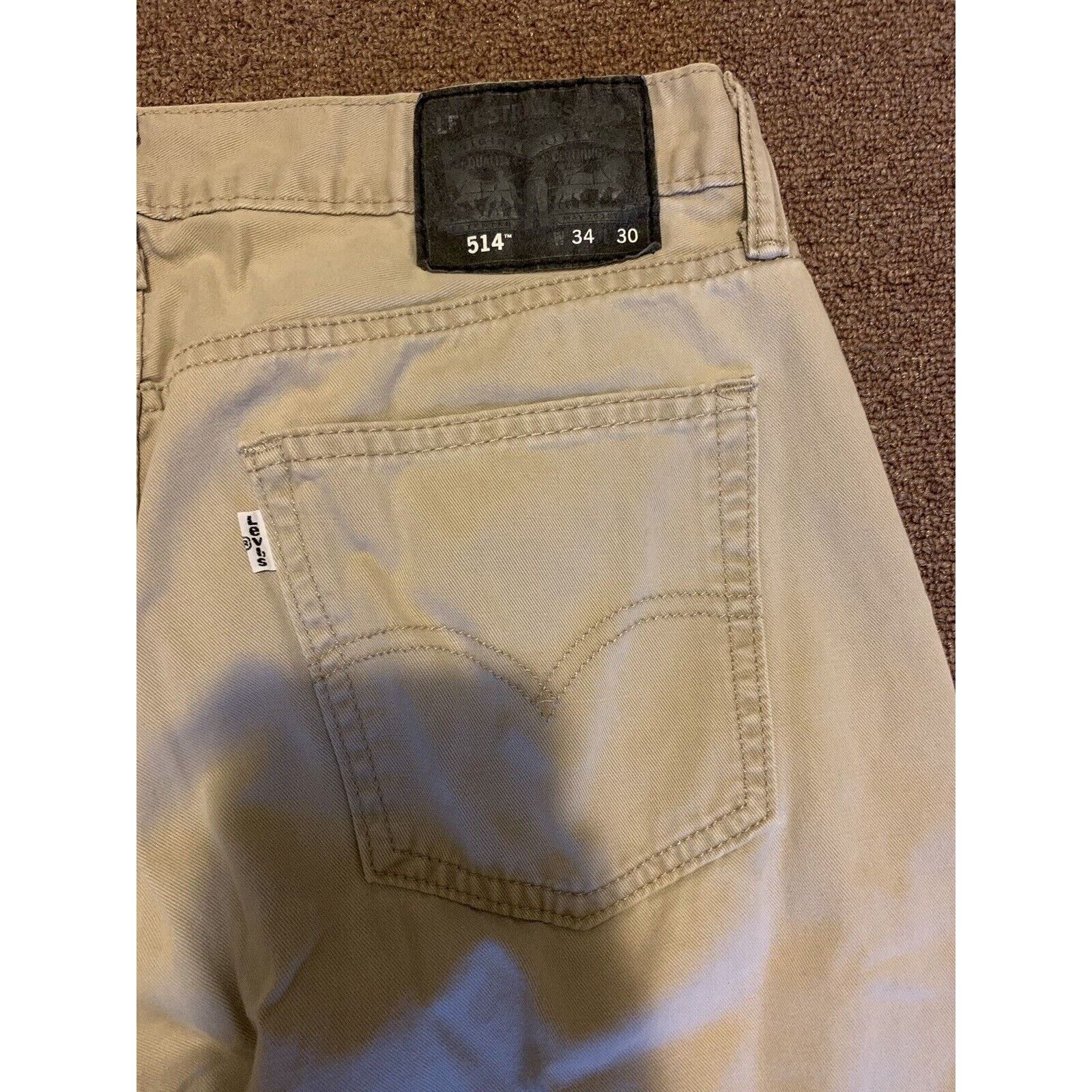 Levi's Levi's 514 Regular Straight Leg Mens Size 34x30 Beige Khakis Size US 34 / EU 50 - 4 Thumbnail