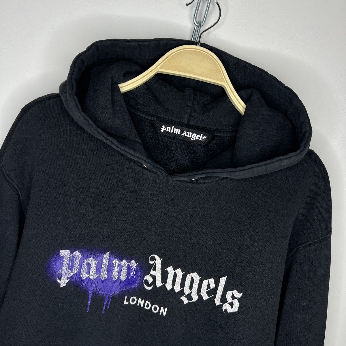 Palm Angels Palm Angels London Spray Purple Hoodie Black Sweatshirt Size US M / EU 48-50 / 2 - 4 Thumbnail
