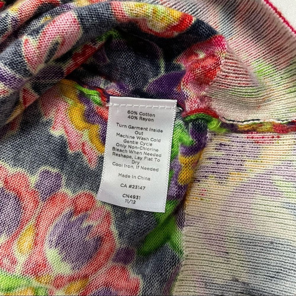 Talbots TALBOTS Floral Rayon Cotton Cardigan Sweater Size L Petite Size L / US 10 / IT 46 - 7 Thumbnail
