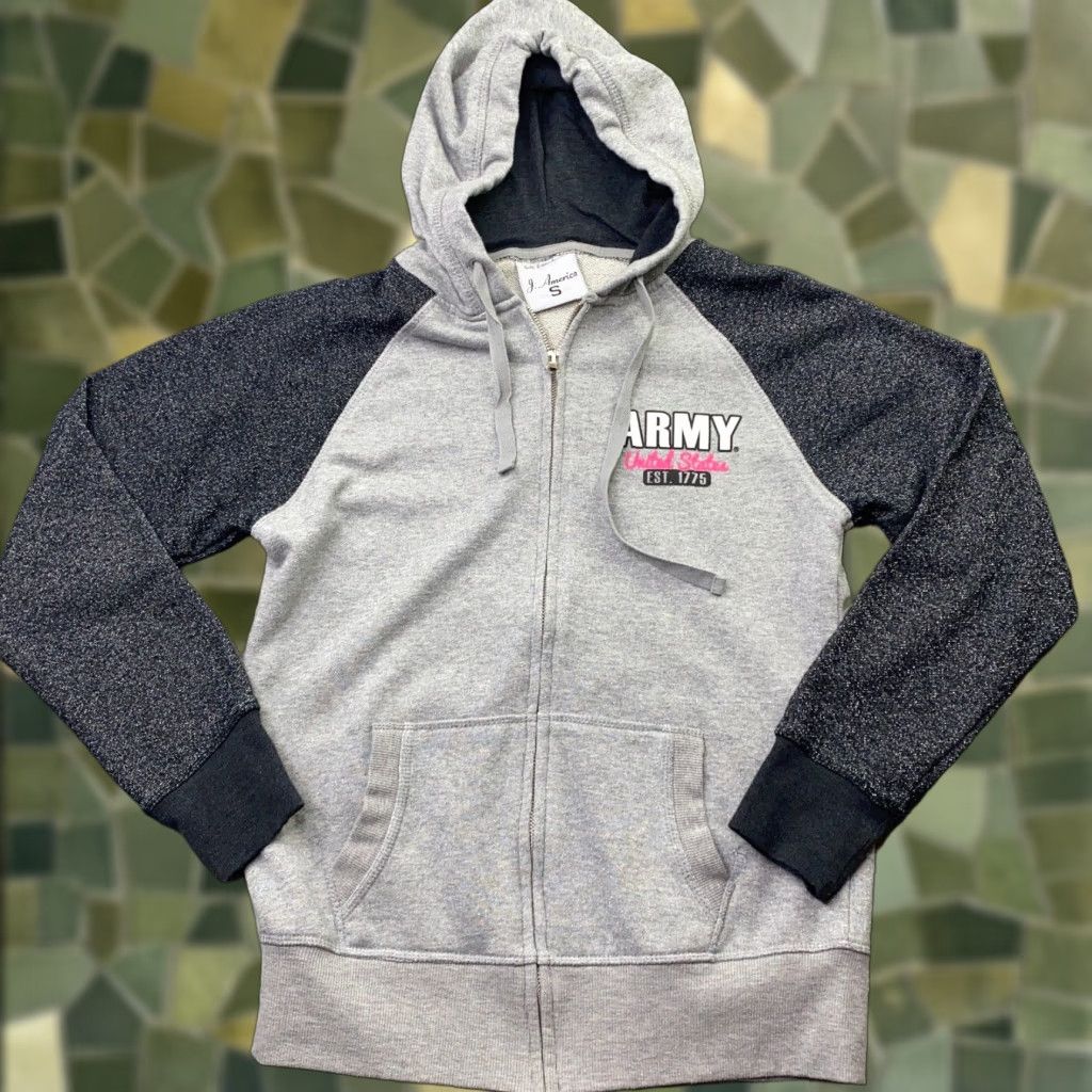 Vintage J. America Mens Hoodie Small Gray Army Full Zip Sweatshirt Hooded Size US S / EU 44-46 / 1 - 1 Thumbnail