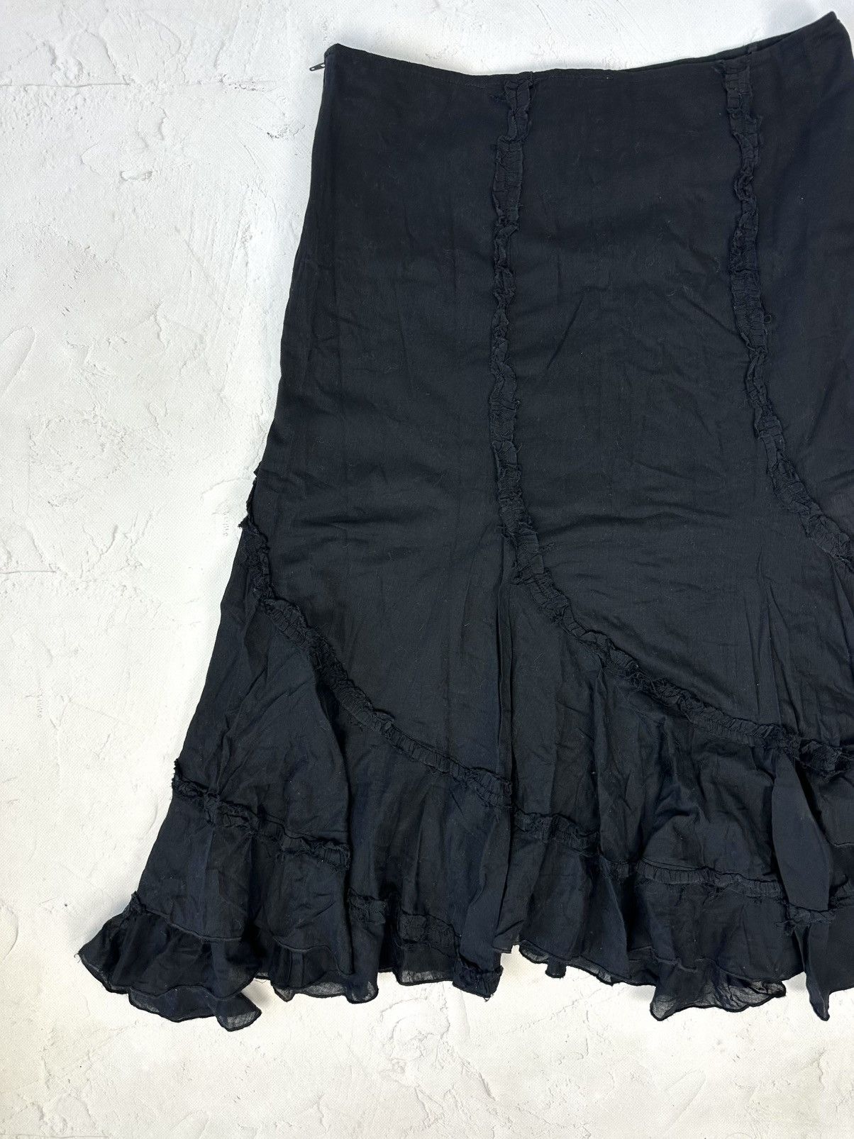 If Six Was Nine × Japanese Brand × Vintage Vintage Flared Black Skirt Size 27" / US 4 / IT 40 - 6 Thumbnail