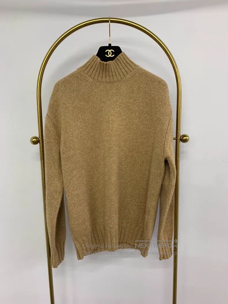 Loro Piana Loro Piana Khaki Color High Collar Cashmere Sweater Size US M / EU 48-50 / 2 - 1 Thumbnail