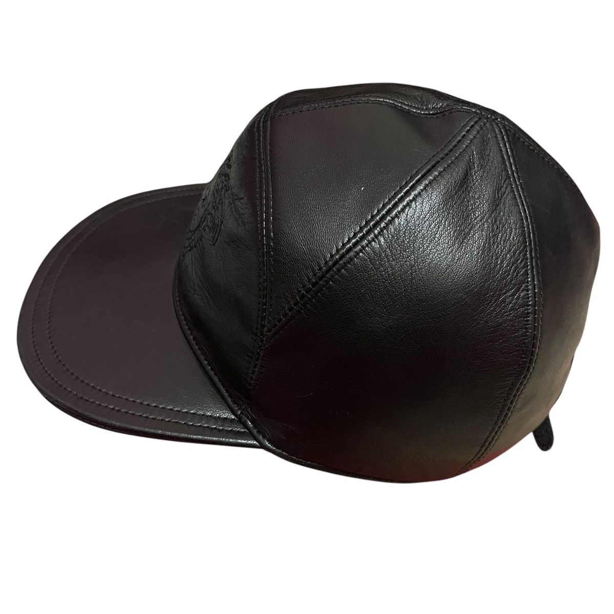 Versace × Vintage Authentic Vintage Gianni Versace Medusa Leather Cap Hat Size ONE SIZE - 5 Thumbnail