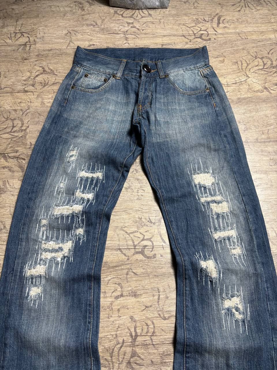 Japanese Brand DIRTY💣💣 Flare Hysteric Glamour vibe Japanese Fade Jeans Size US 29 - 4 Thumbnail