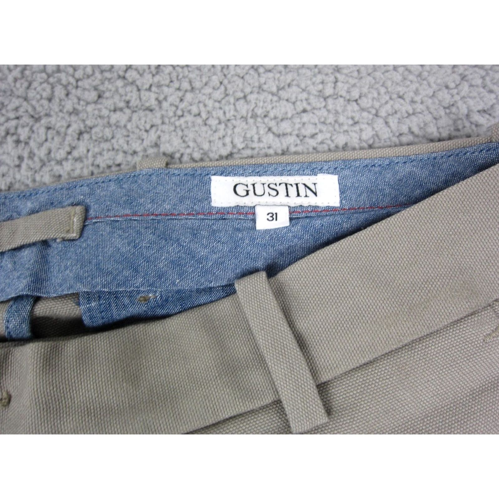 Gustin Gustin Pants Mens 31 Beige Slim Fit Chino Straight Wool Cotton Button Fly USA Made Pants Mens 31 Beige Slim Chino Straight Button Fly USA Made Size US 31 - 3 Thumbnail