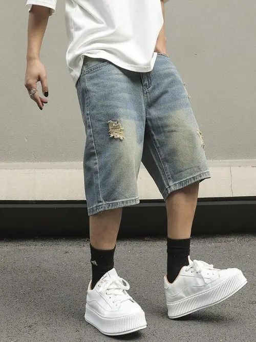 Japanese Brand × Vintage Jorts Vintage Washed Distressed Denim Size US 32 / EU 48 - 4 Thumbnail