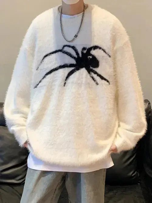Japanese Brand × Vintage Fashion hip hop fluffy spider knitted sweater knitwear Size US M / EU 48-50 / 2 - 3 Thumbnail