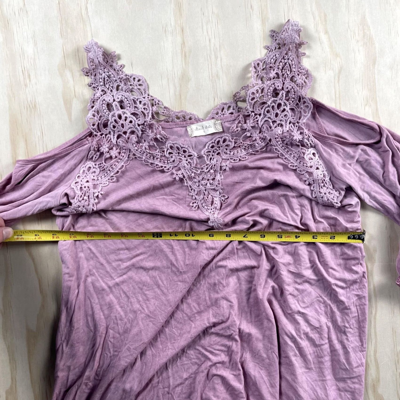 Vintage Altar'd State Purple Crochet Lace V Neck Tunic Top Boho Womens Small Size S / US 4 / IT 40 - 4 Thumbnail