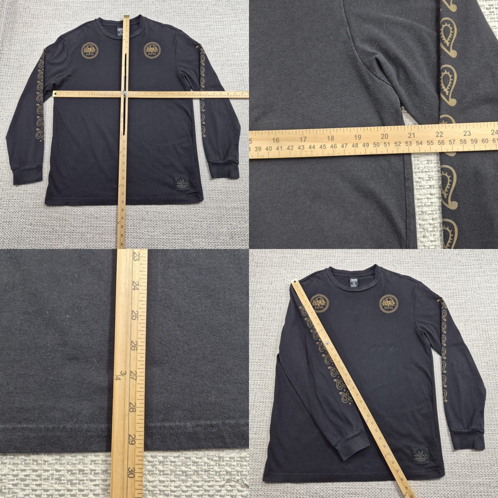 Crooks & Castles Crooks & Castles Gourmet Shirt Mens Large Black Octopus Graphic Long Sleeve Tee Size US L / EU 52-54 / 3 - 9 Thumbnail