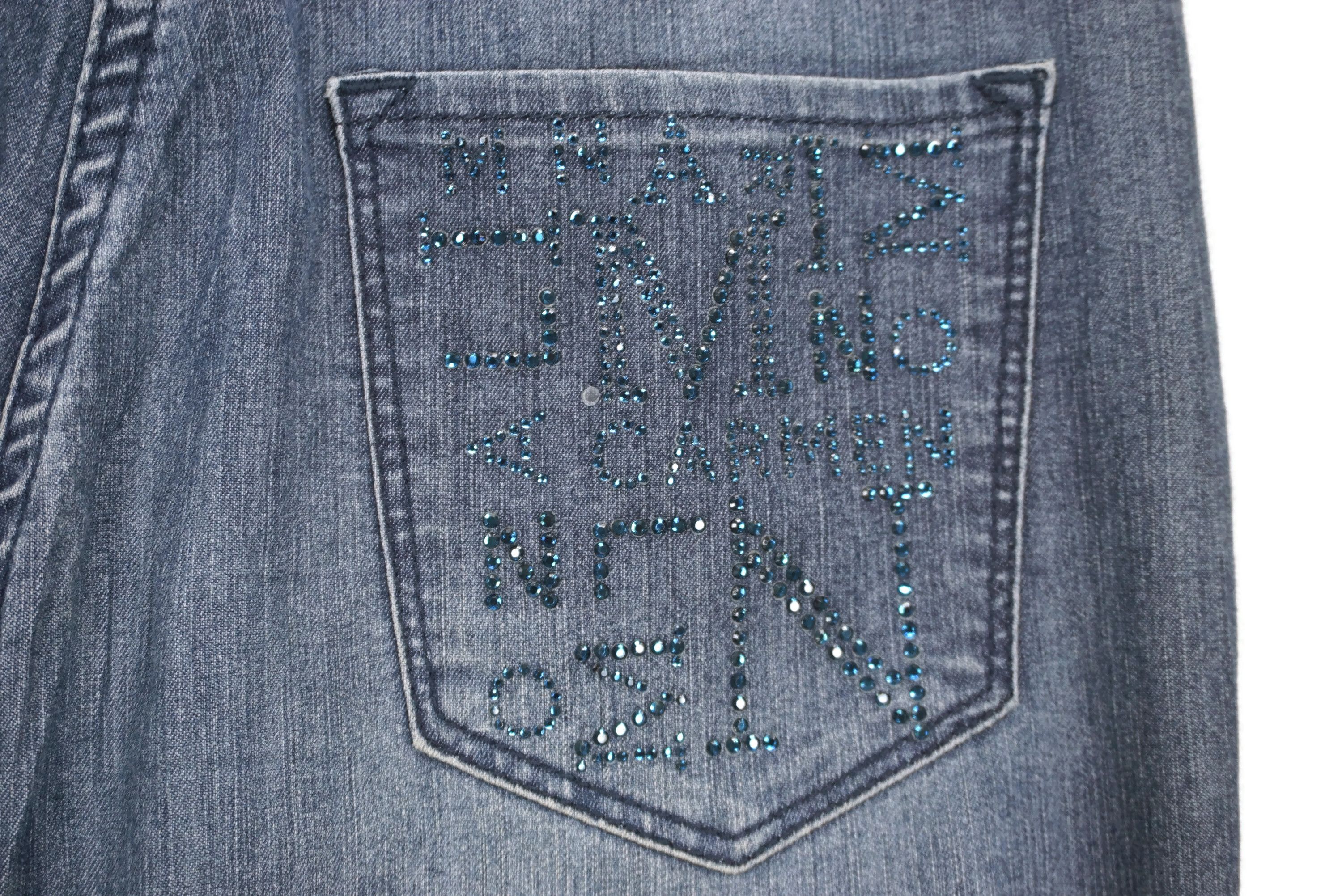 Japanese Brand Anna Bassini Jeans Size W28xL33.5 Straight Leg Beads Logo Size 28" / US 6 / IT 42 - 7 Thumbnail