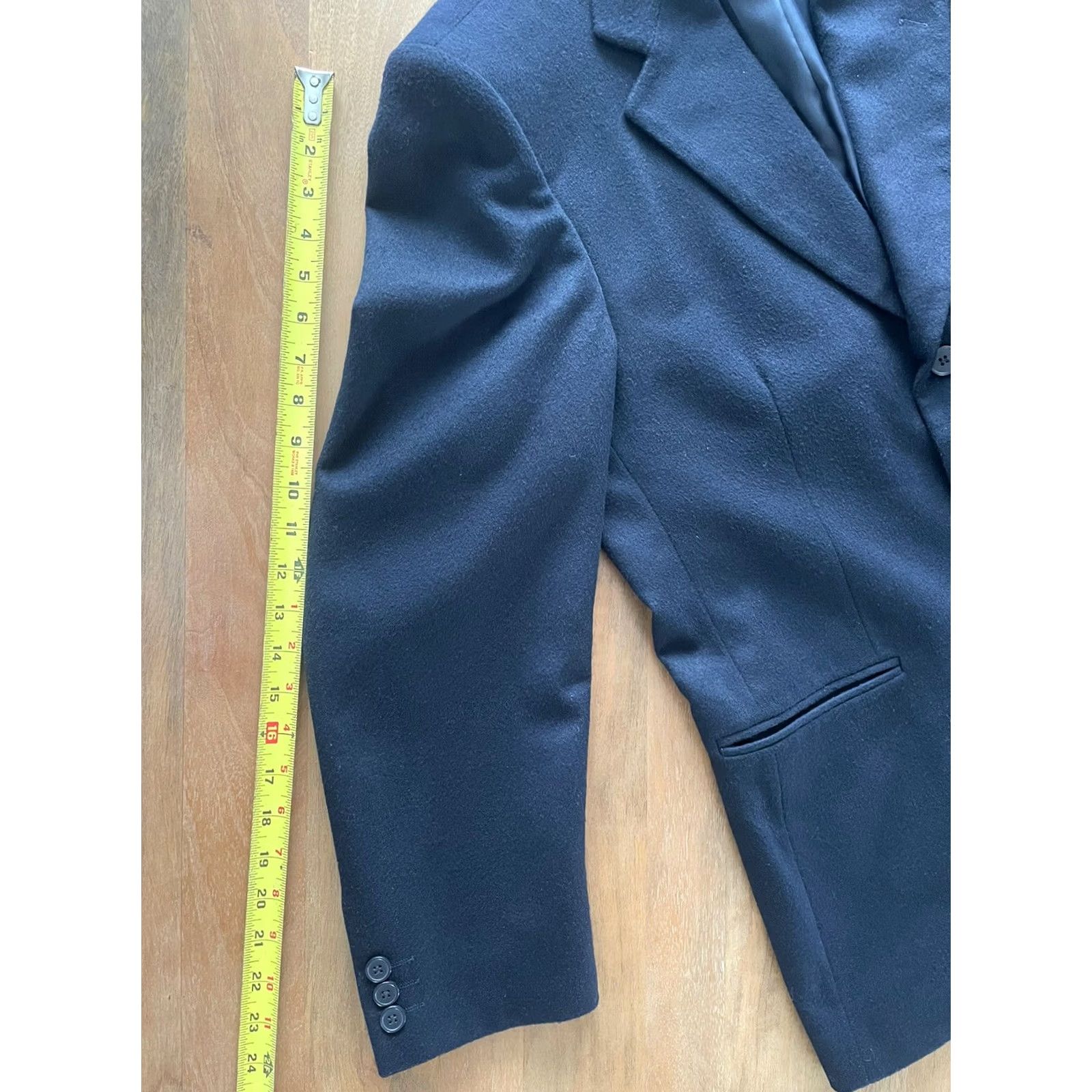Vintage Rialto Coat Men 42 Wool Cashmere Blend Wool Tweed Button Overcoat Italy Blazer Jacket Size 42R - 6 Thumbnail