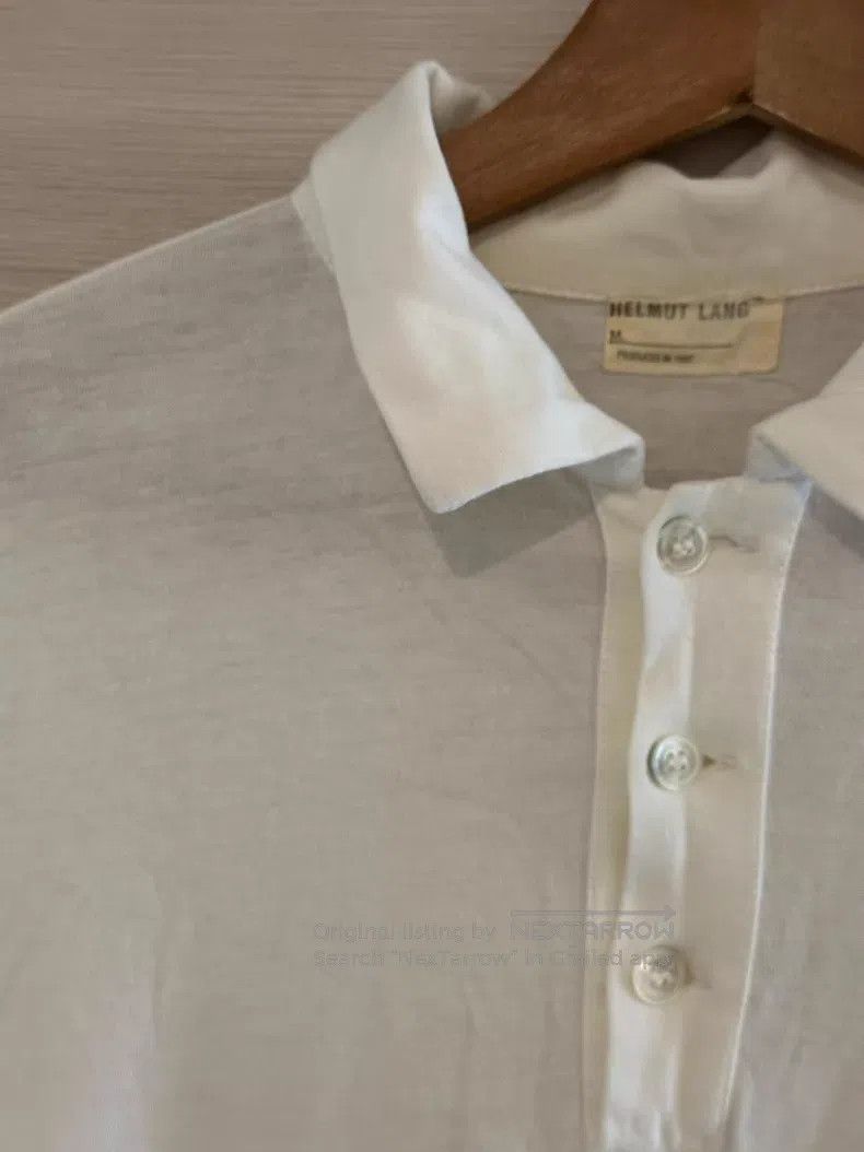 Helmut Lang Helmut Lang White vintage cotton Polo shirt with rubber st Size US M / EU 48-50 / 2 - 3 Thumbnail