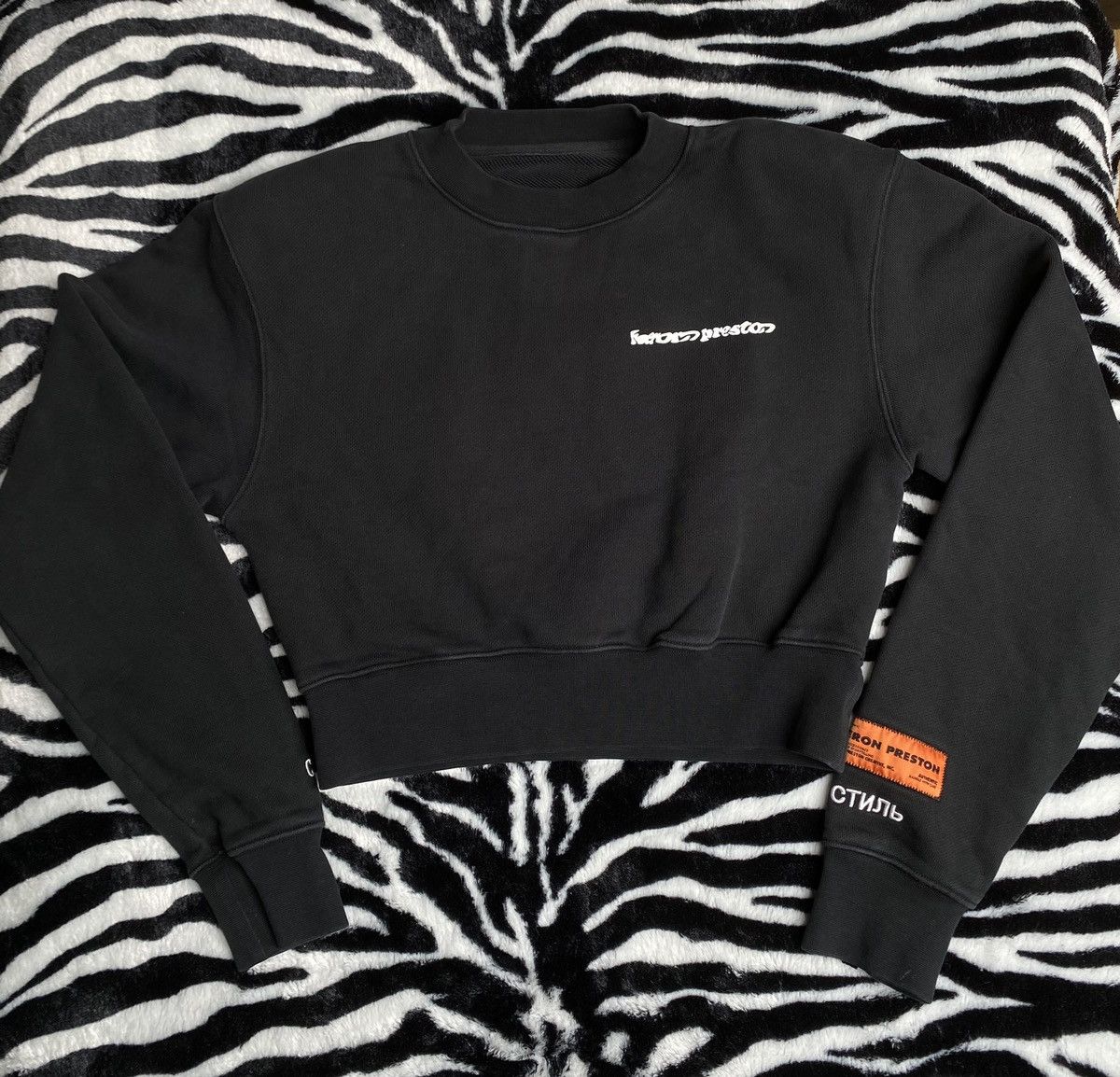 Heron Preston Cropped Sweatshirt with Shoulder Pads