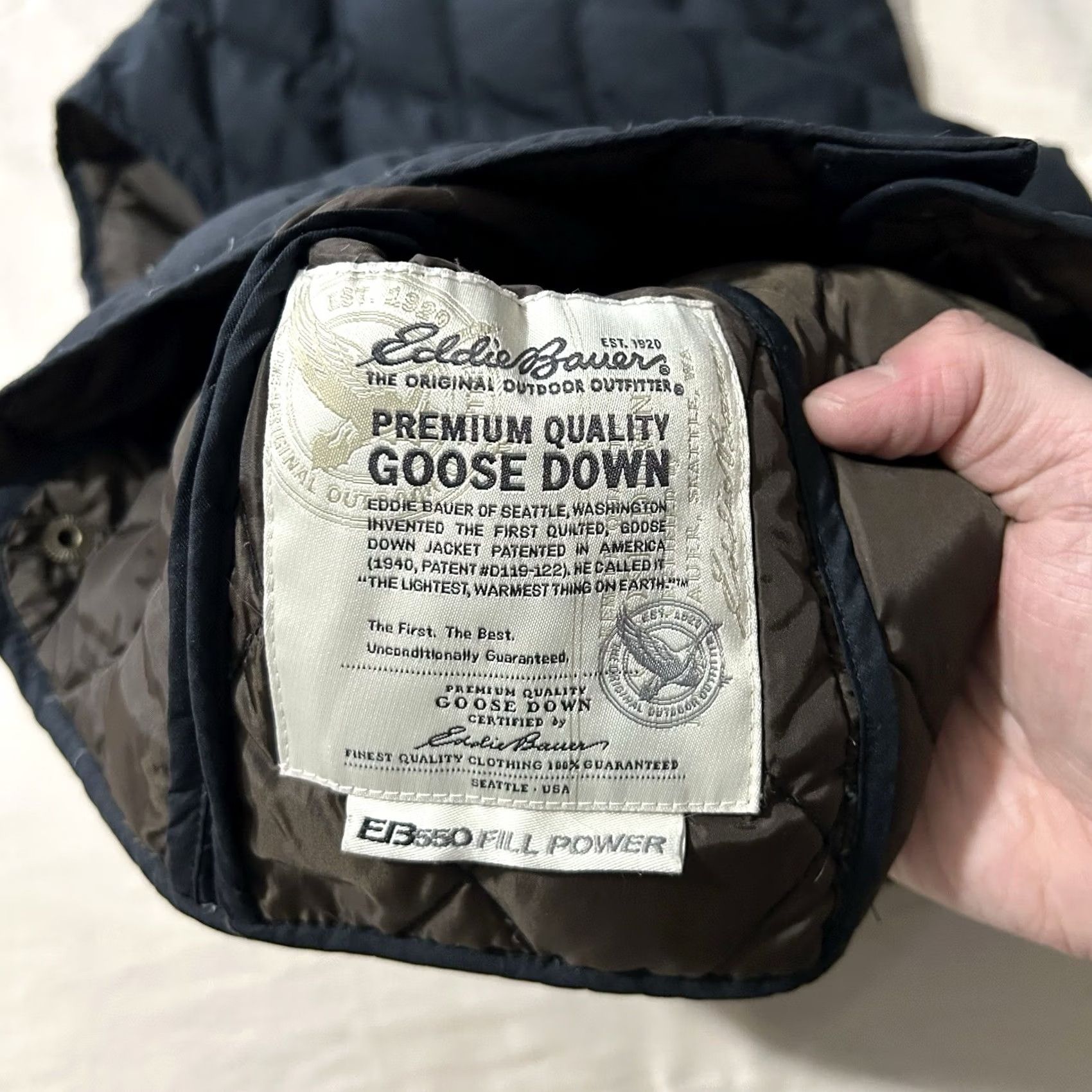 Eddie Bauer VINTAGE Eddie Bauer EB550 Goose Down Quilted Puffer Vest Navy XS Women Size XS / US 0-2 / IT 36-38 - 4 Thumbnail