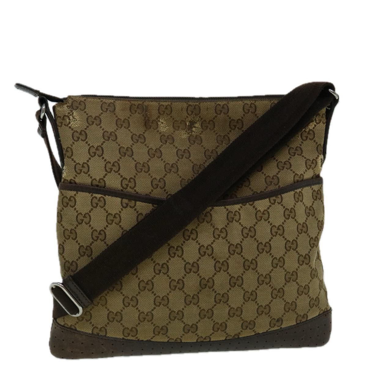 image of Gucci GG Canvas Shoulder Bag Beige 145857 Auth 60387, Women's