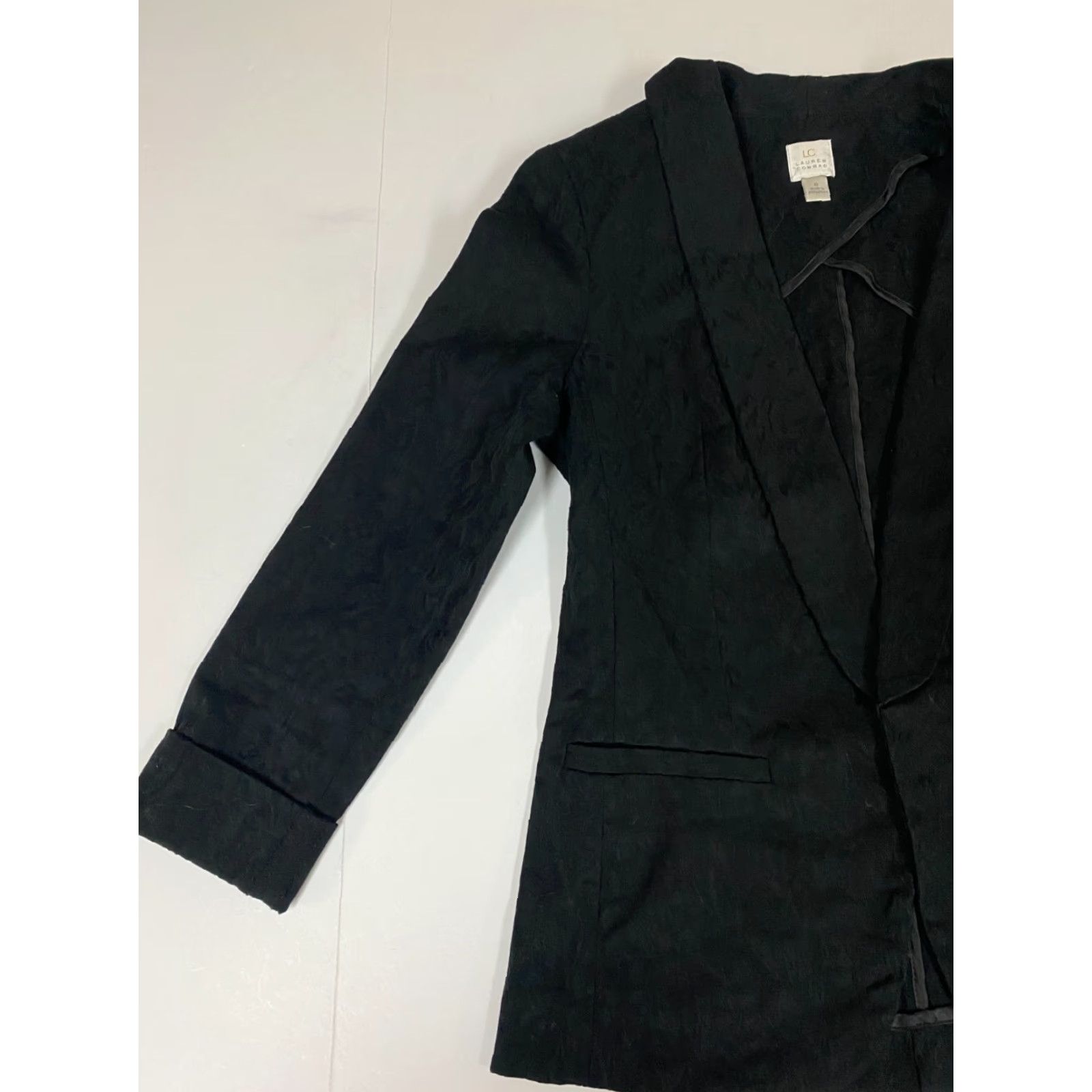 Vintage VINTAGE LC Lauren Conrad Blazer Women Black 0 Regular Long Sleeve Cotton Polyester Solid Breathable Basic Jacket Size XS / US 0-2 / IT 36-38 - 4 Thumbnail