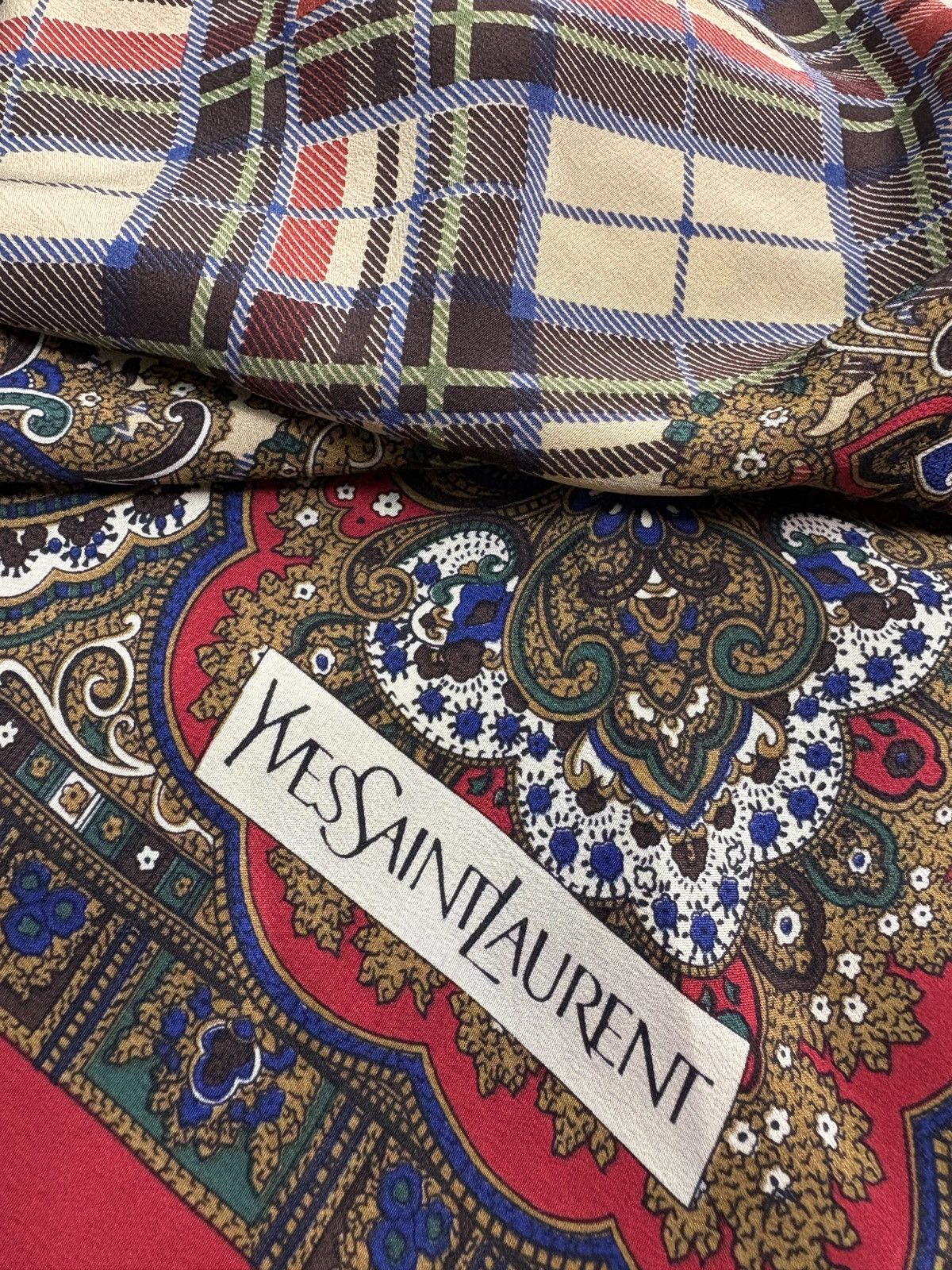 Vintage Vintage 90s Yves Saint Laurent Silk Scarf Size ONE SIZE - 1 Thumbnail