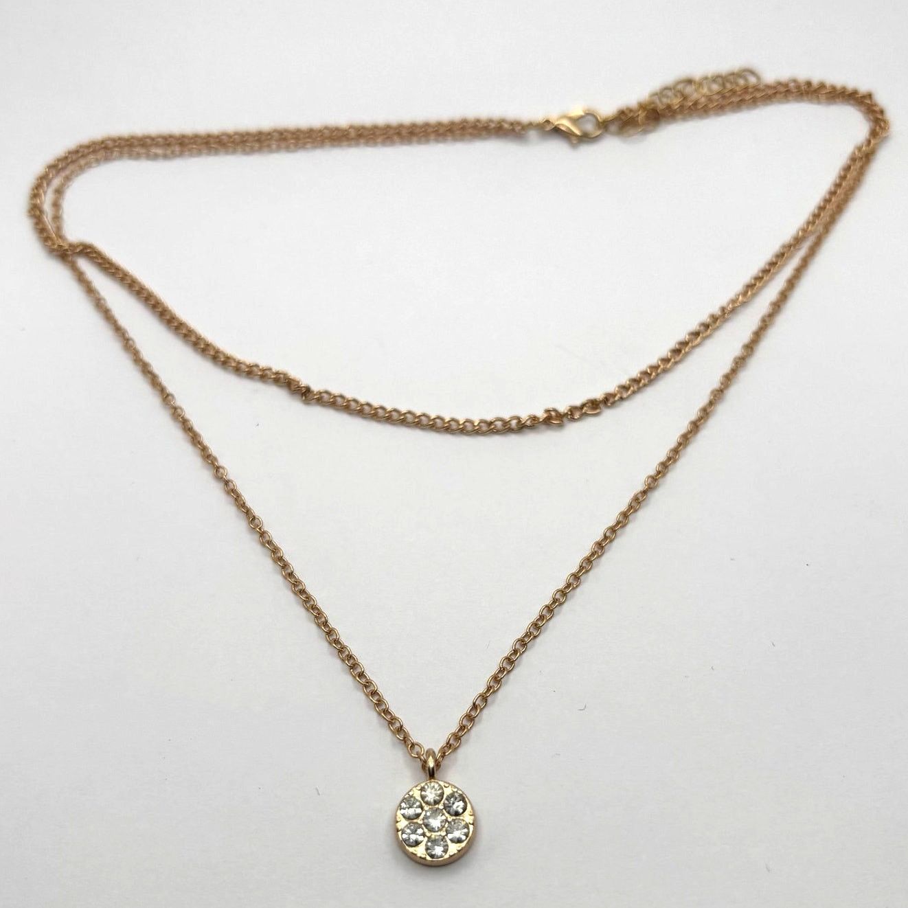 Other Gold Crystal Layered Necklace Size ONE SIZE - 4 Thumbnail
