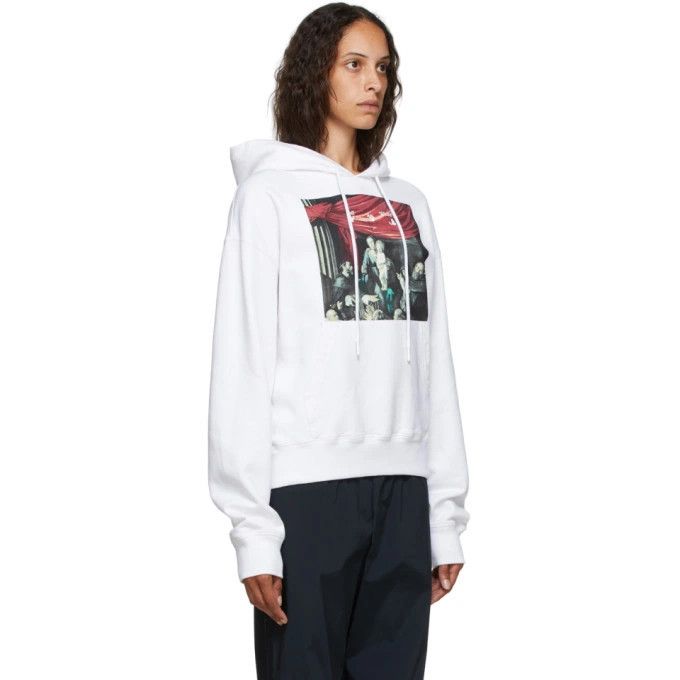 Off-White White Caravaggio Arrows Oversized Hoodie Size M / US 6-8 / IT 42-44 - 1 Thumbnail